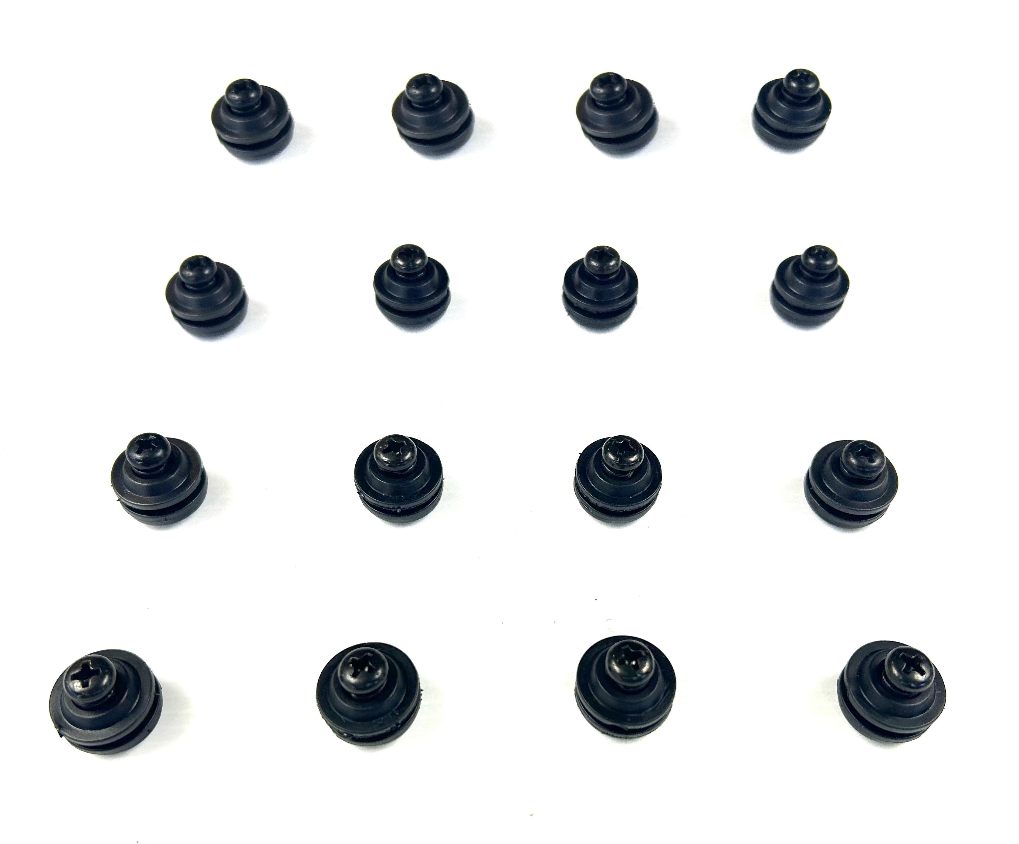 Canopy 16 x Black Round Head Glass Window Mounting Hardware Bolts