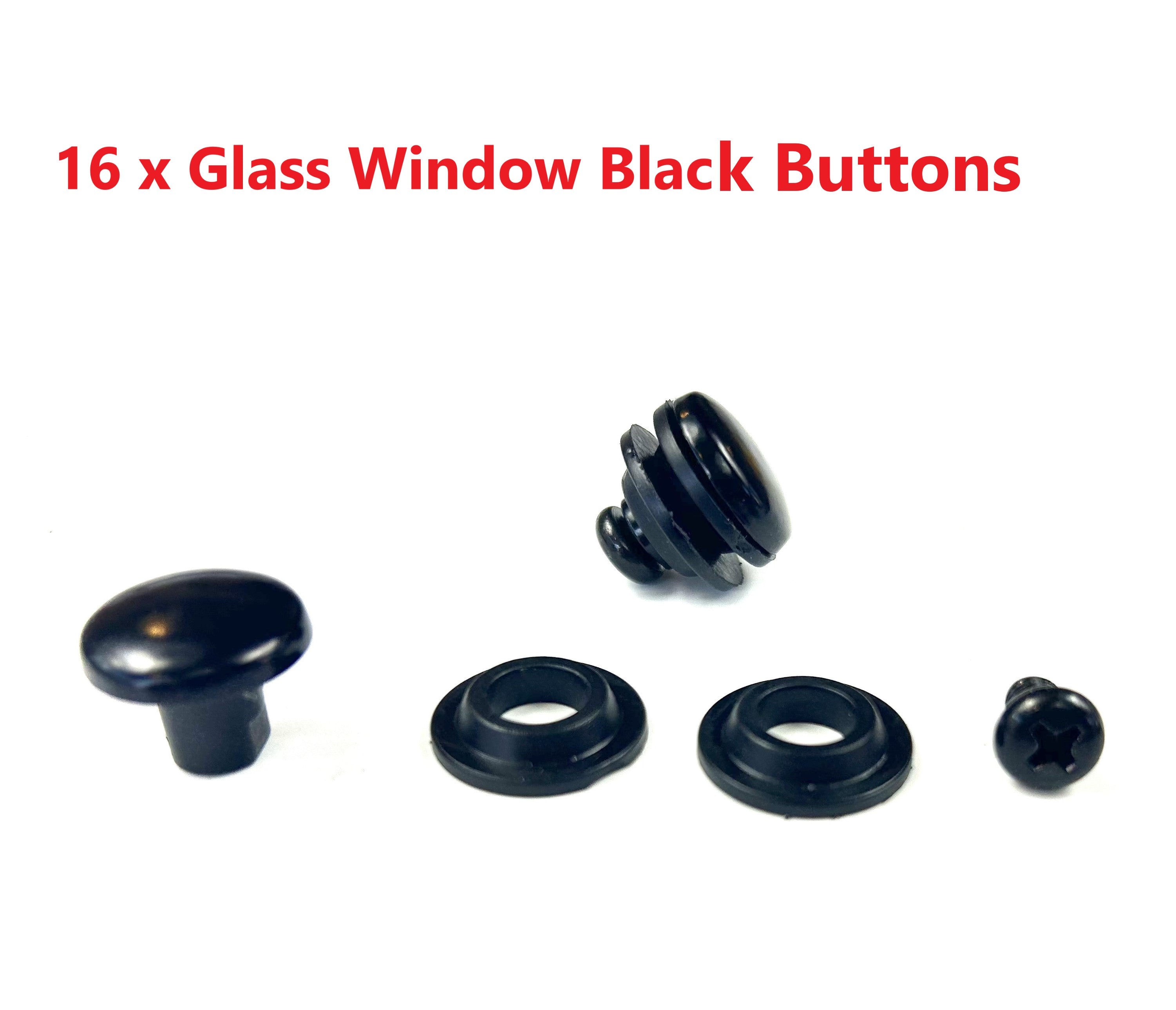 Canopy 16 x Black Round Head Glass Window Mounting Hardware Bolts