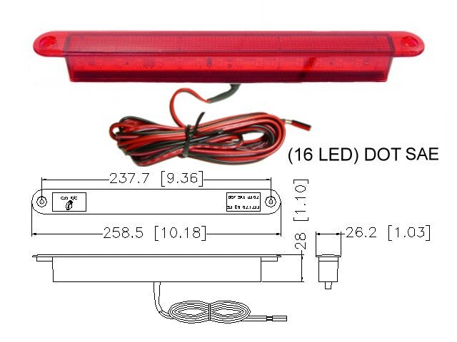 Aeroklas LED Third Brake Light Brake External Lamp fit Early Aeroklas Ute Canopy