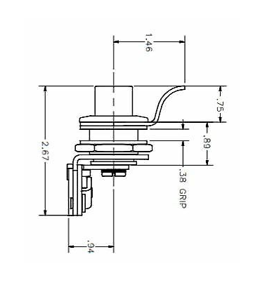 Amarok VW Push Button Ute Lid Lock fits EGR Lids with Shiny Plastic Underneath SET-A Non Central Locking