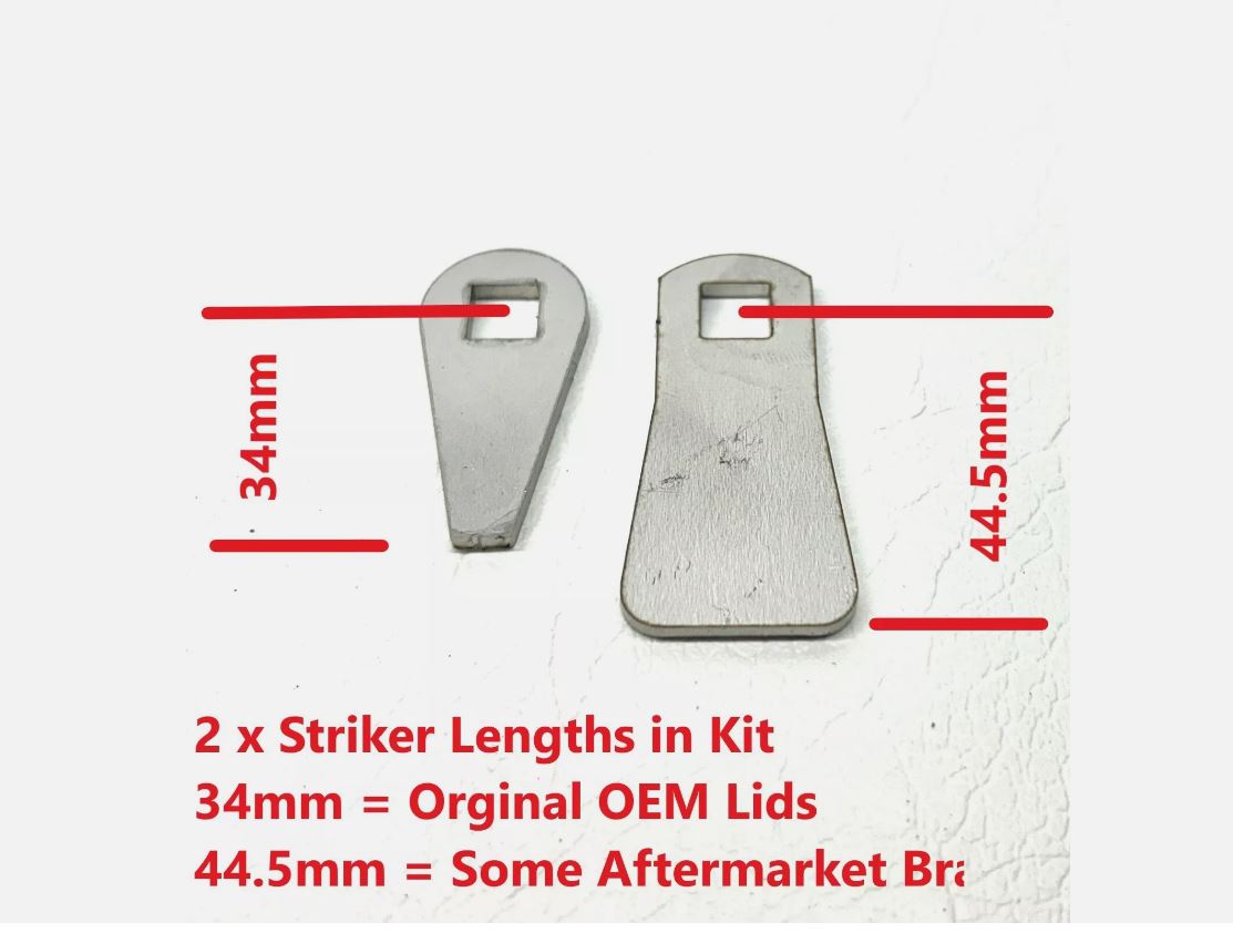 AMCAT Lid Brands Ute Lid Locks Pair SET-B with Support Plates fits Fibreglass Carpeted Ute Lids