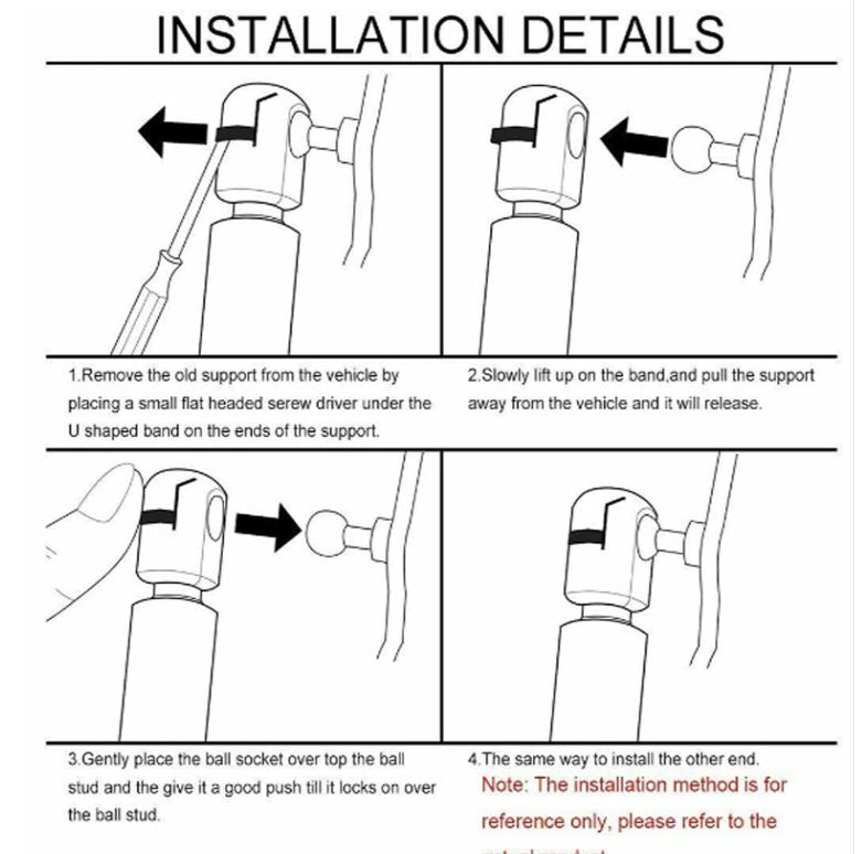 FG Ford Falcon Ute Lid Gas Struts Fibreglass Hard Tonneau Cover same as 903914 450n