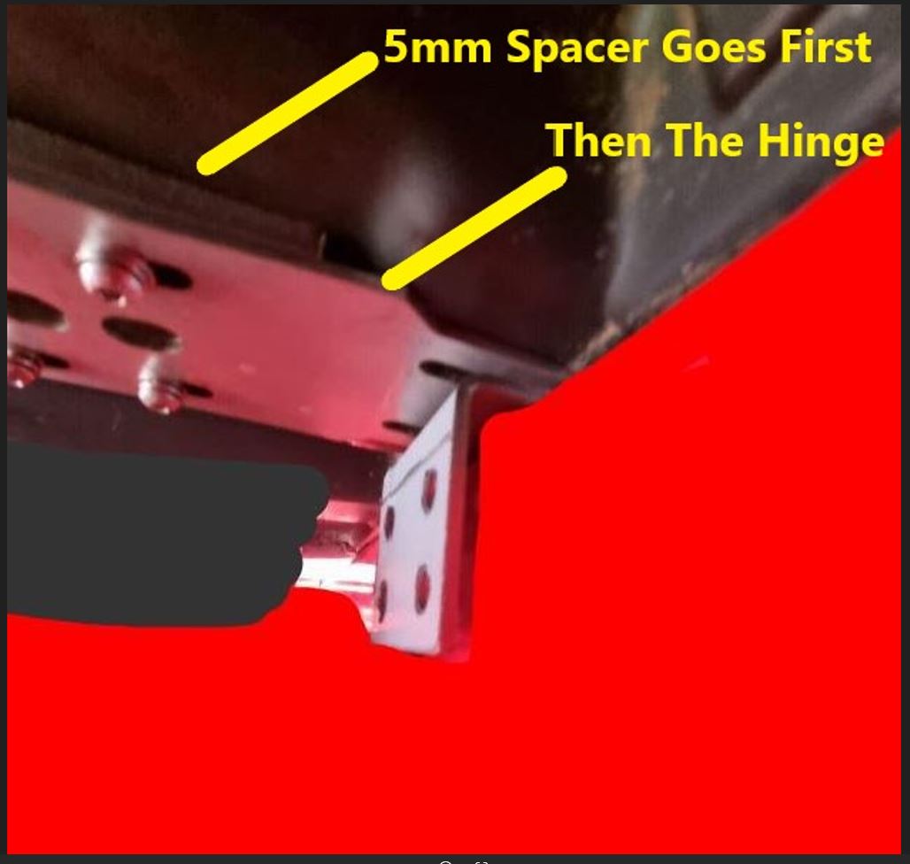 VU VY VZ Commodore fits EGR Ute Lid Male Hinges for Fitment onto Lid - EGR Lids with Shiny Black Plastic Underneath