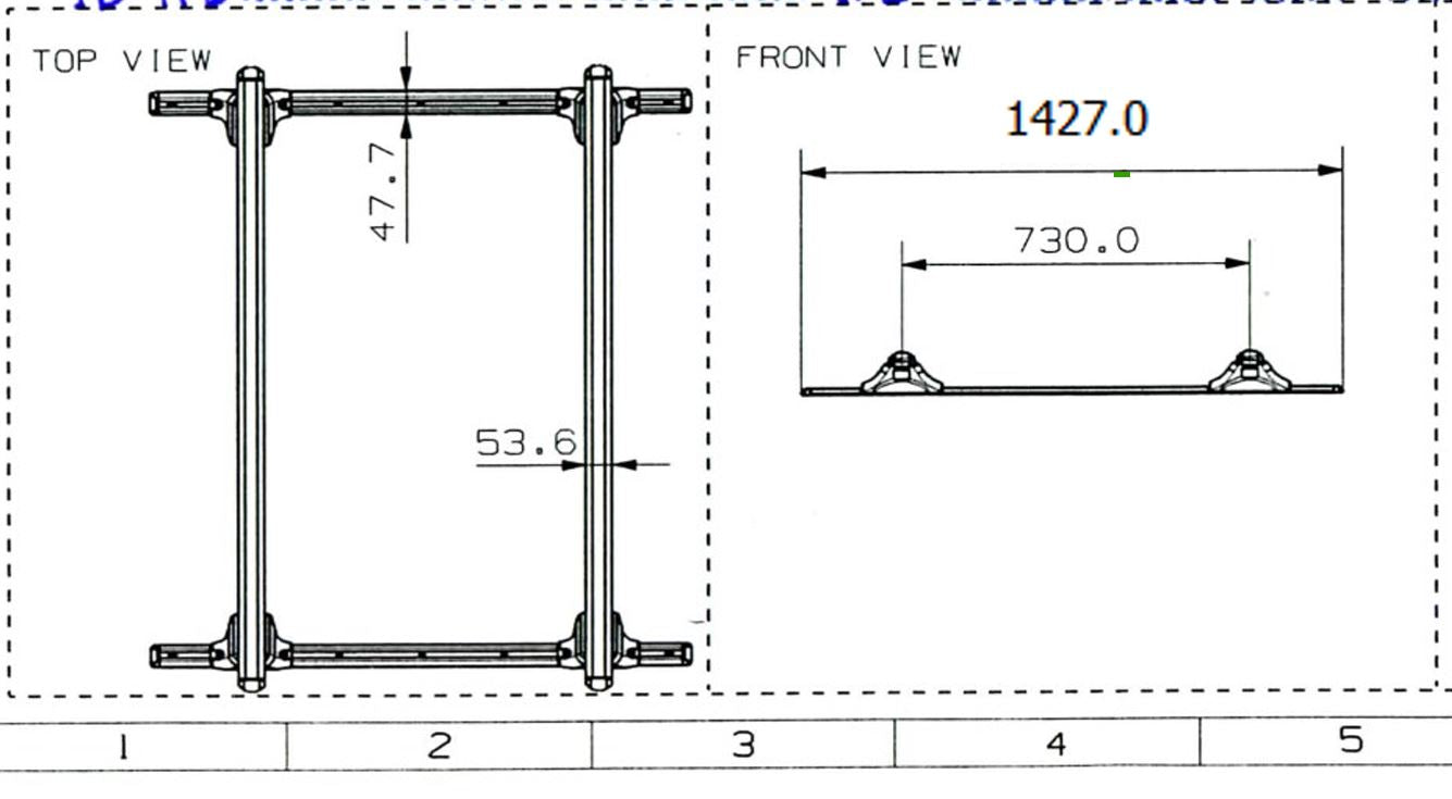 Canopy Roof Rack Tracks & Cross Rail Bars Proland Brand 90cm Short fits Most Dual Cab Canopies