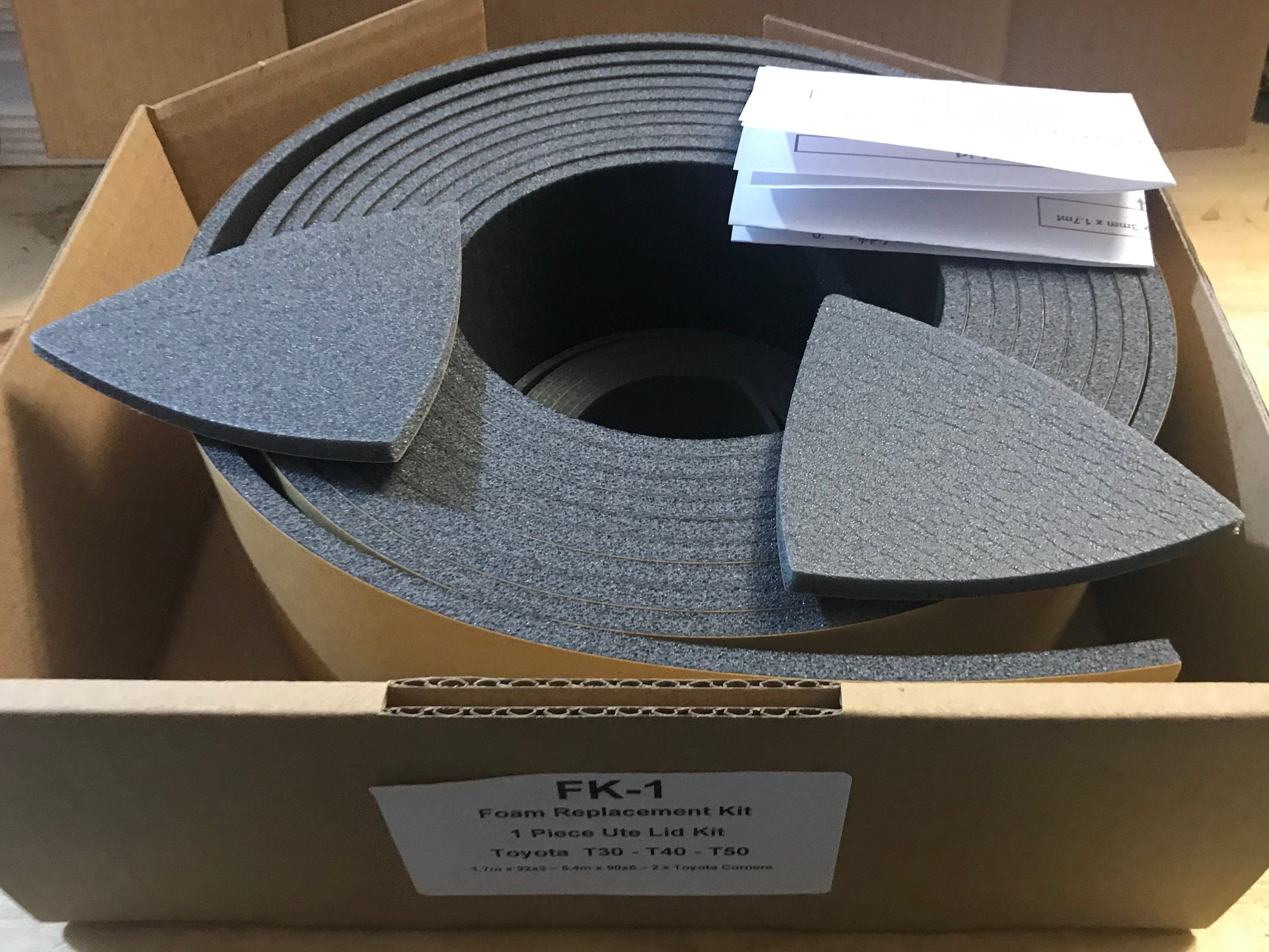 Toyota Hilux 2005-2015 Aftermarket Replacement 1P Ute Lid Foam Tape Replacement Sealing Kit For Fibreglass Lids with Carpet Underneath FK-1