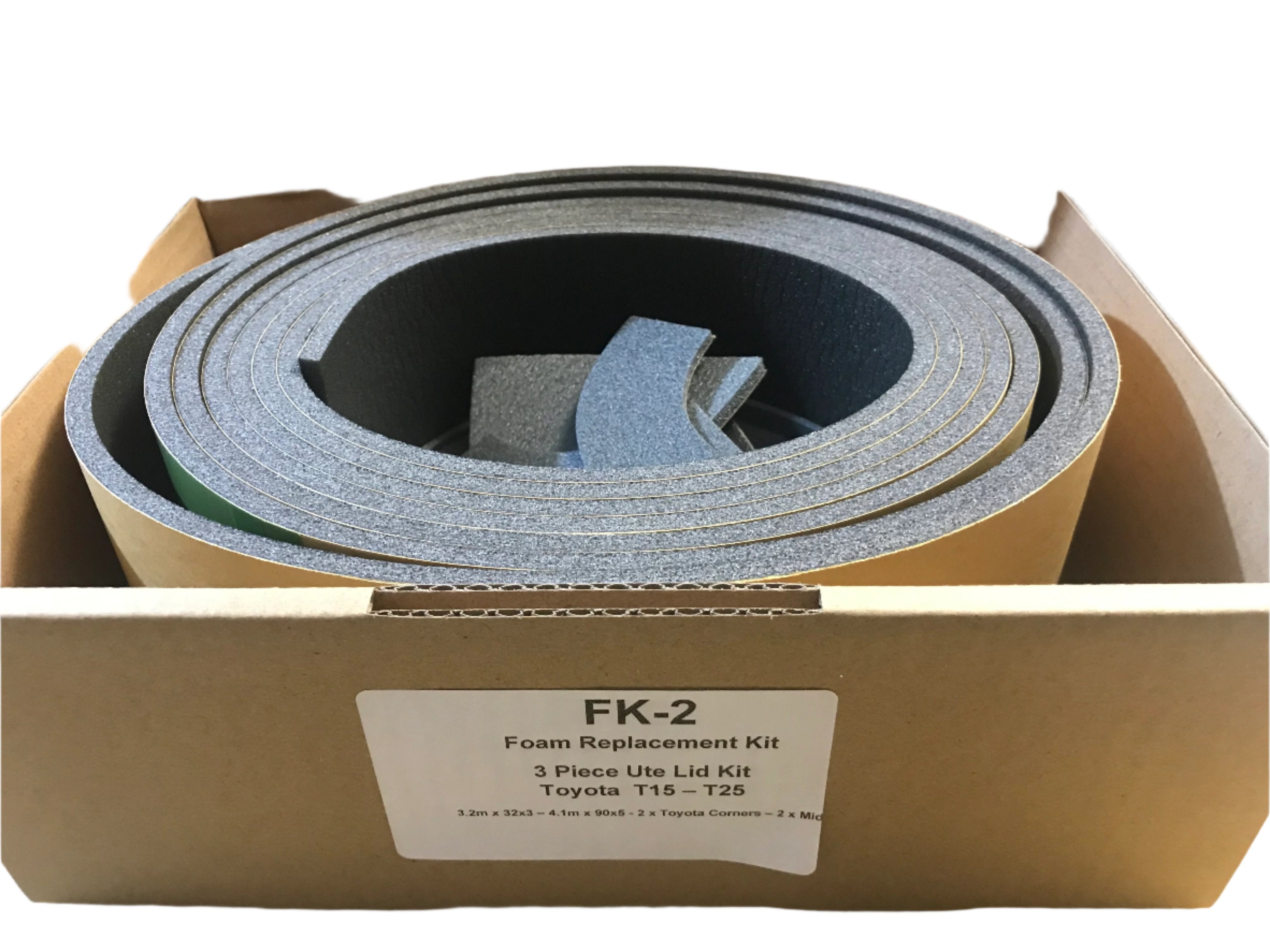 Toyota Hilux 2005-2015 Aftermarket Replacement 3P Sports Bar Ute Lid Foam Tape Replacement Kit For Fibreglass Lids with Carpet Underneath FK-2