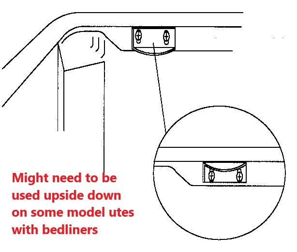 Toyota Hilux 2005-2015 Aftermarket Replacement Small Lock Brackets Catches fits EGR Lids with Twin Ute Lid Locks EGR with Shiny Black Plastic Underneath