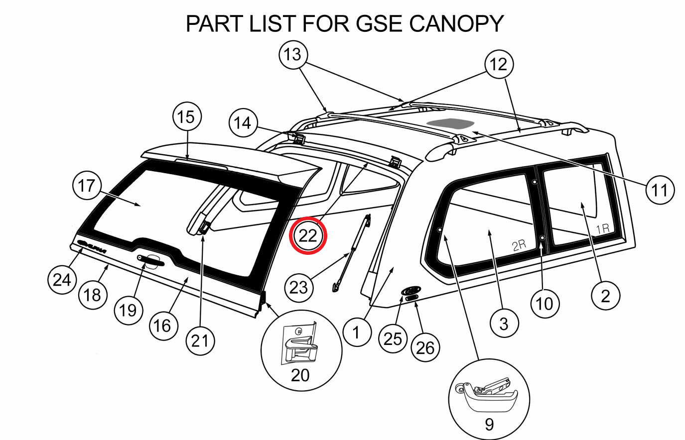 Alpha GSE GSX CME CMX Canopy Pinchweld Rubber Seal for Rear Glass Window Seal