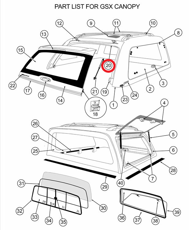 Alpha GSE GSX CME CMX Canopy Pinchweld Rubber Seal for Rear Glass Window Seal