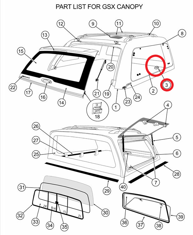 ALPHA GSX Canopy Central Locking Side Lift Up Door Window Replacement Lock