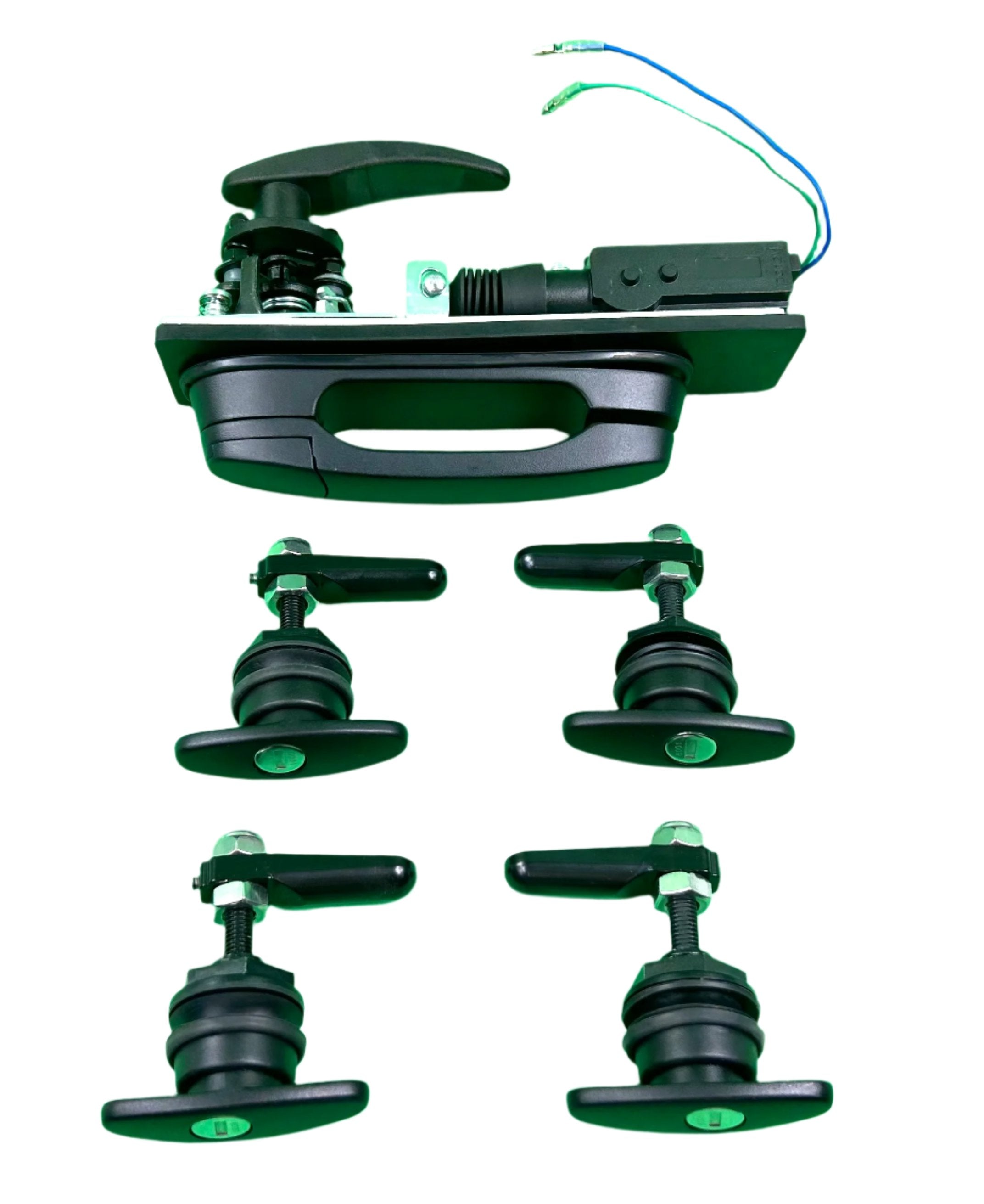 Central Locking Canopy Rear Window T Handle & 4 Side Window Locks 30-32mm Hole Size All Same key