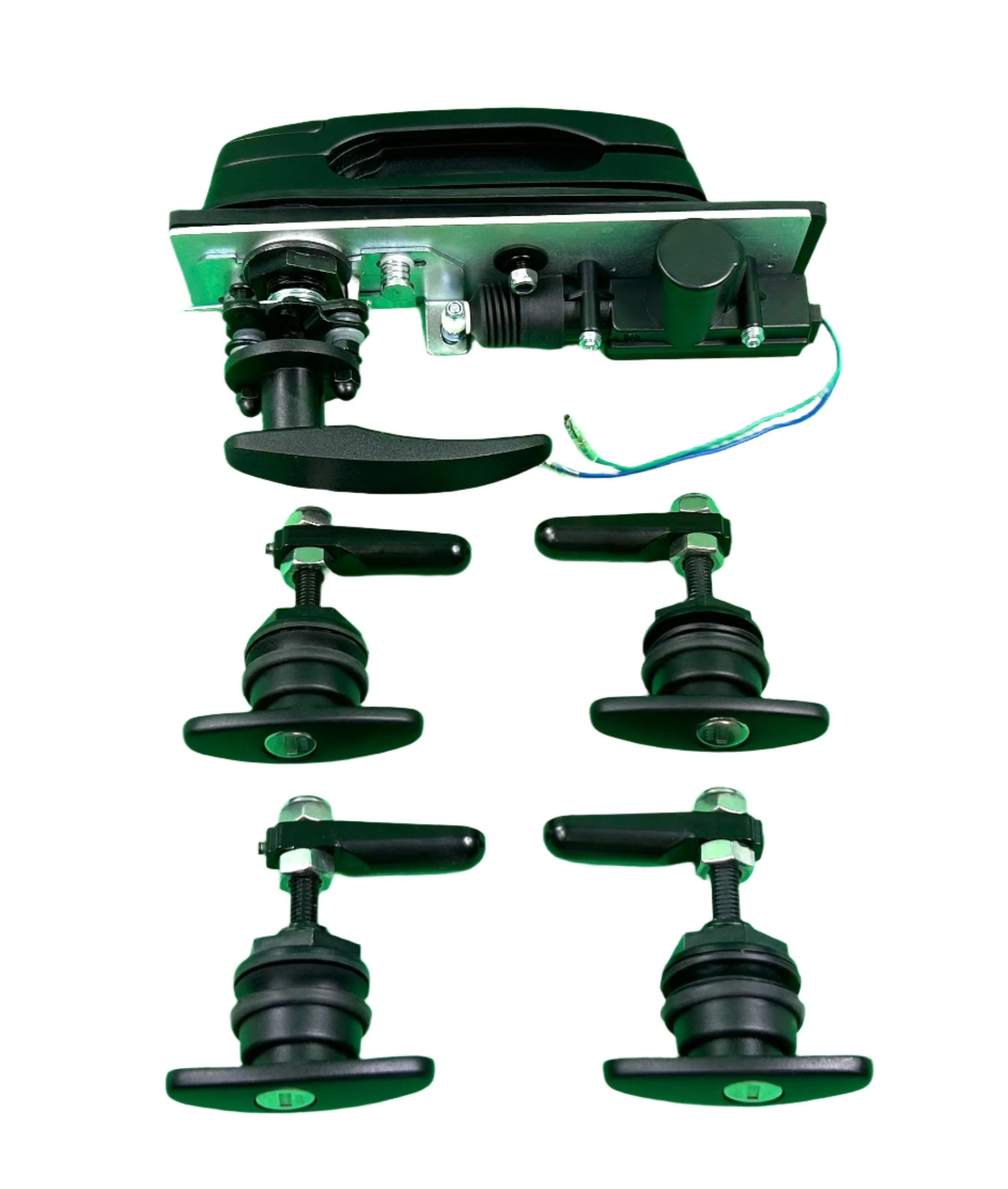 Central Locking Canopy Rear Window T Handle & 4 Side Window Locks 30-32mm Hole Size All Same key