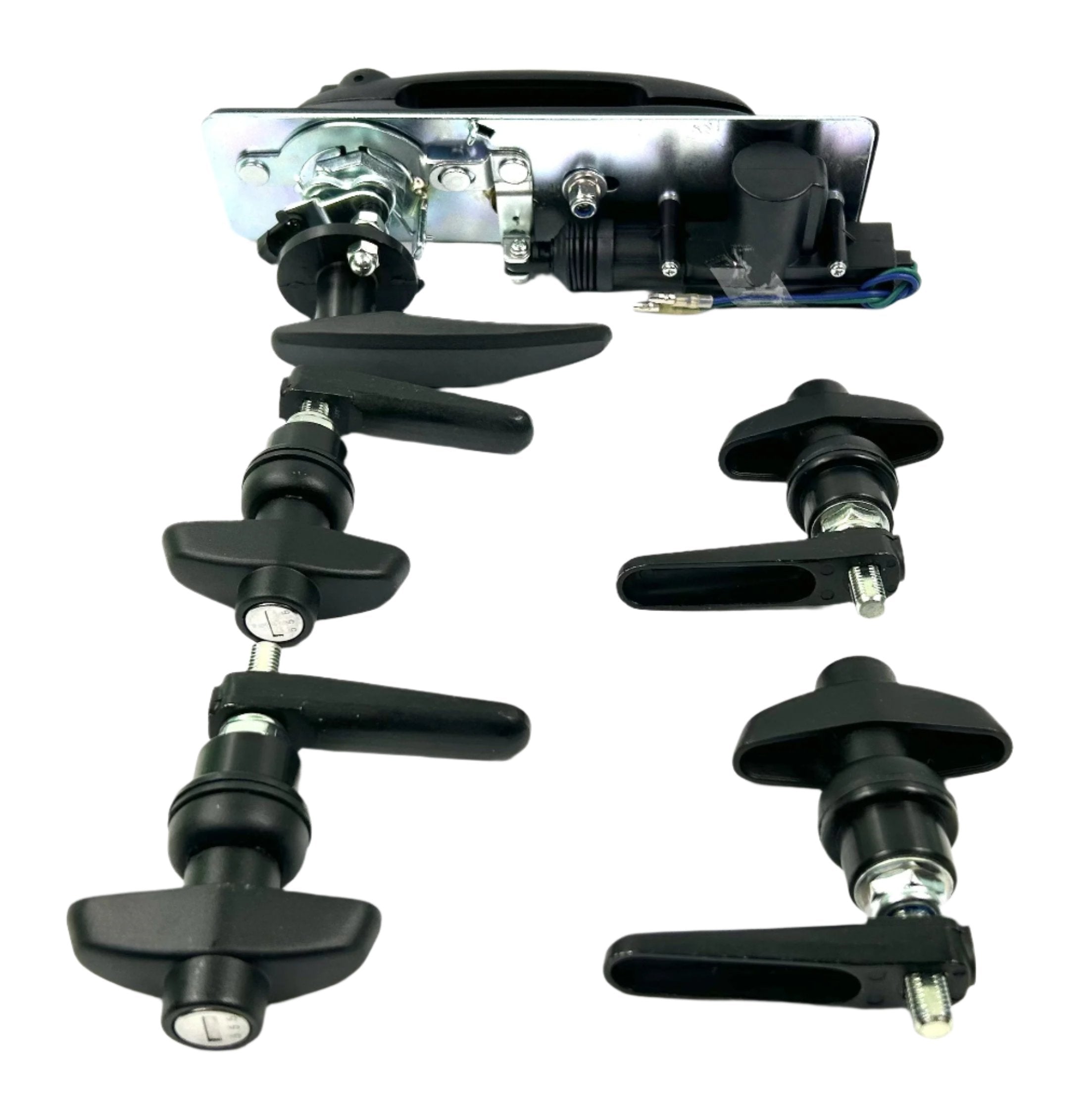 Canopy Central Locking Rear Window T Handle & 4 Side Window Long Shaft Locks 22mm Hole Size All Same key