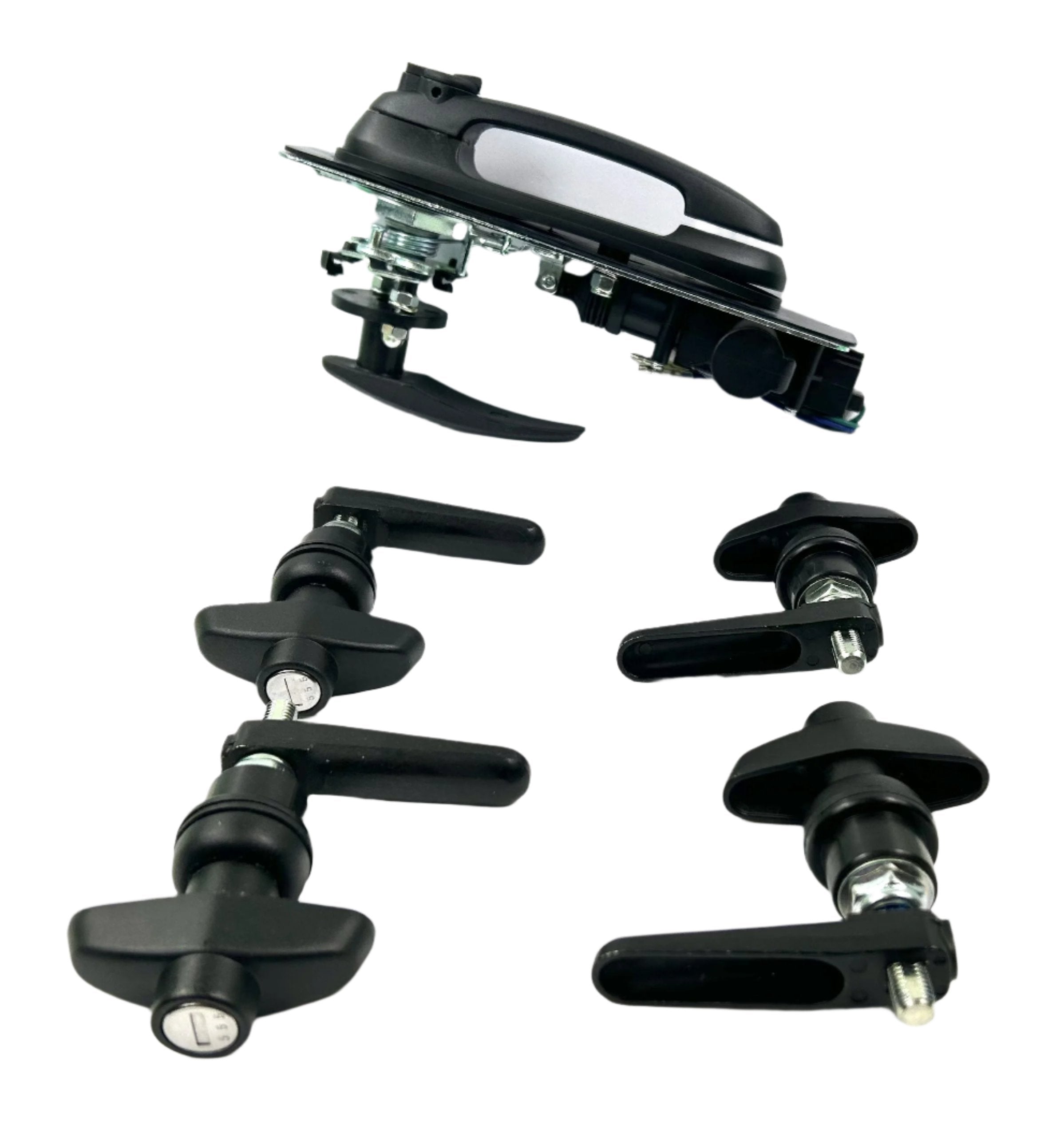 Canopy Central Locking Rear Window T Handle & 4 Side Window Long Shaft Locks 22mm Hole Size All Same key