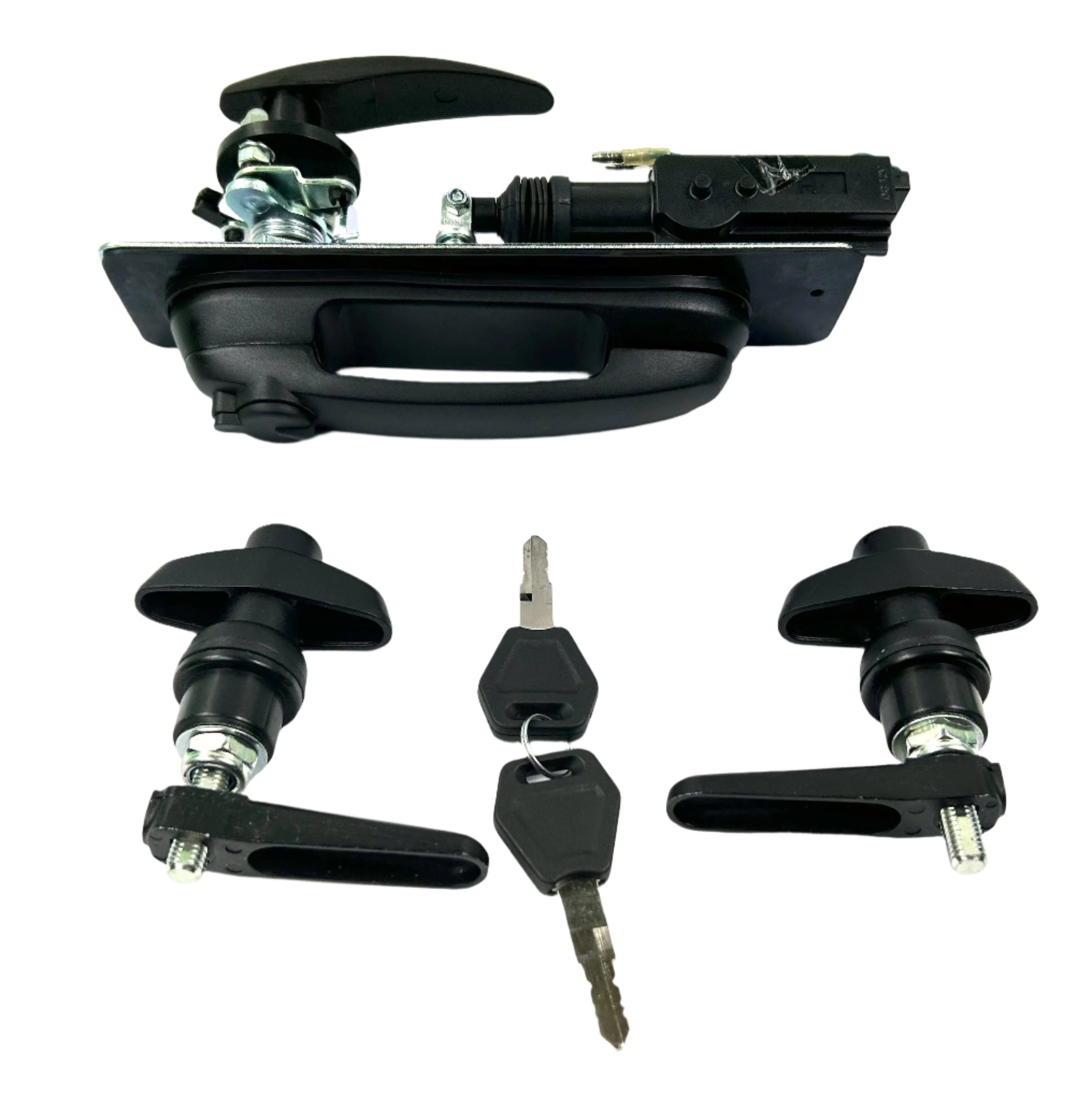 Aeroklas Central Locking Canopy Rear Window T Handle & 2 Side Window Long Shaft Locks 22mm Hole Size All Same key