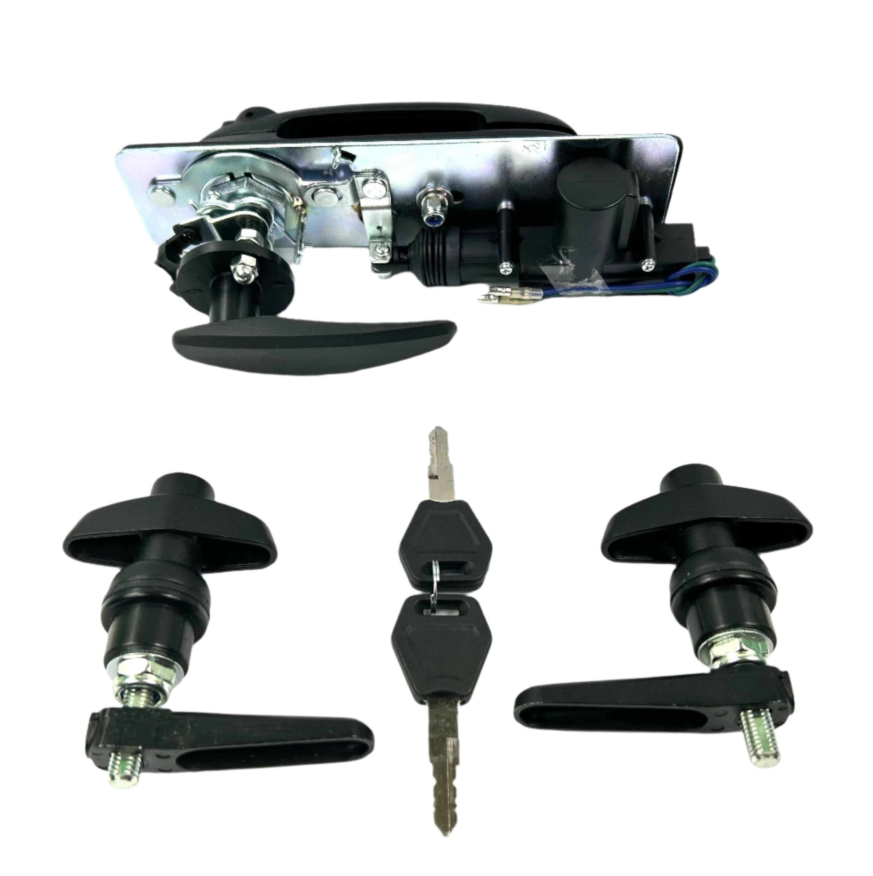 Canopy Central Locking Rear Window T Handle & 2 Side Window Long Shaft Locks 22mm Hole Size All Same key