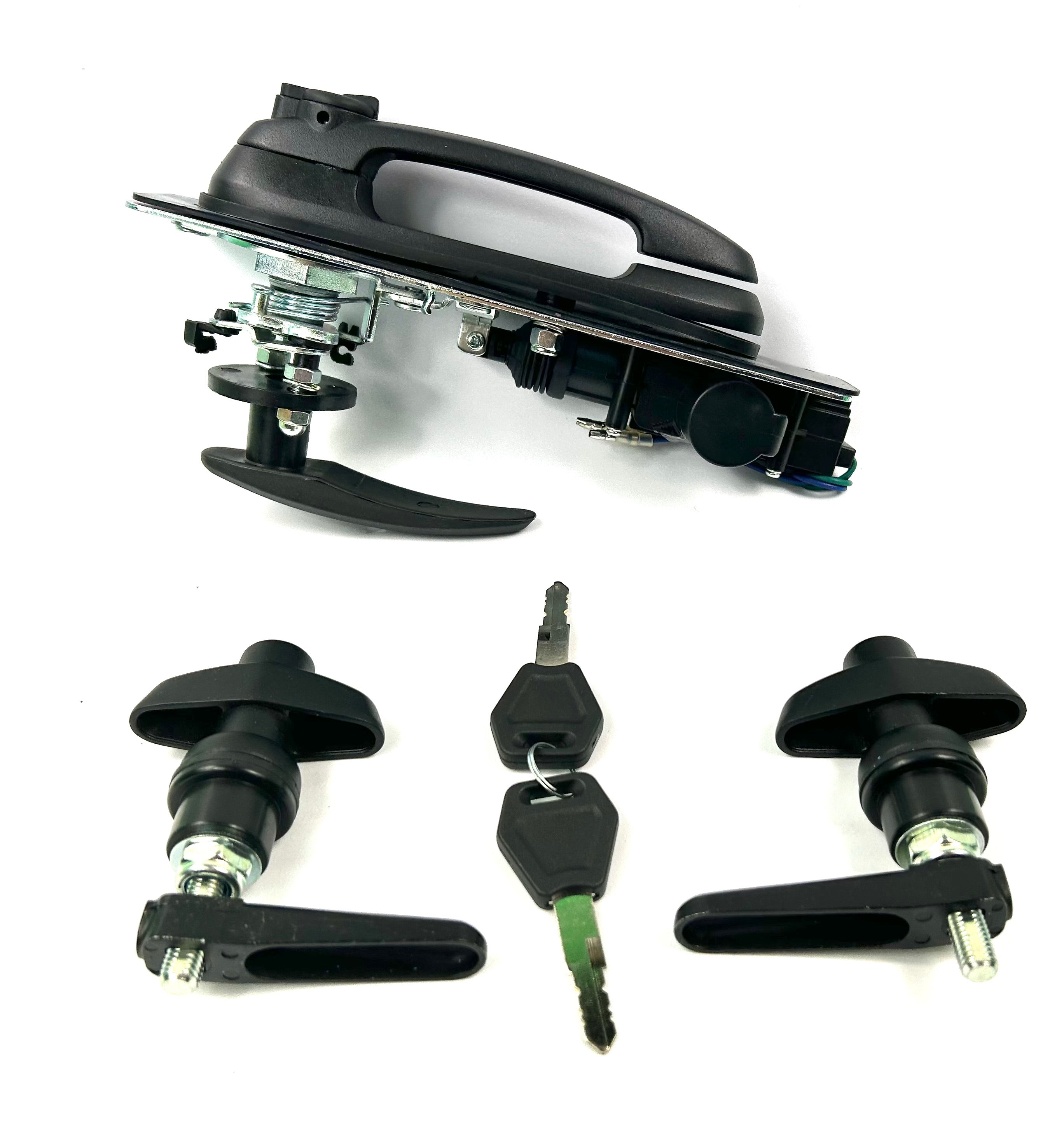 Canopy Central Locking Rear Window T Handle & 2 Side Window Long Shaft Locks 22mm Hole Size All Same key