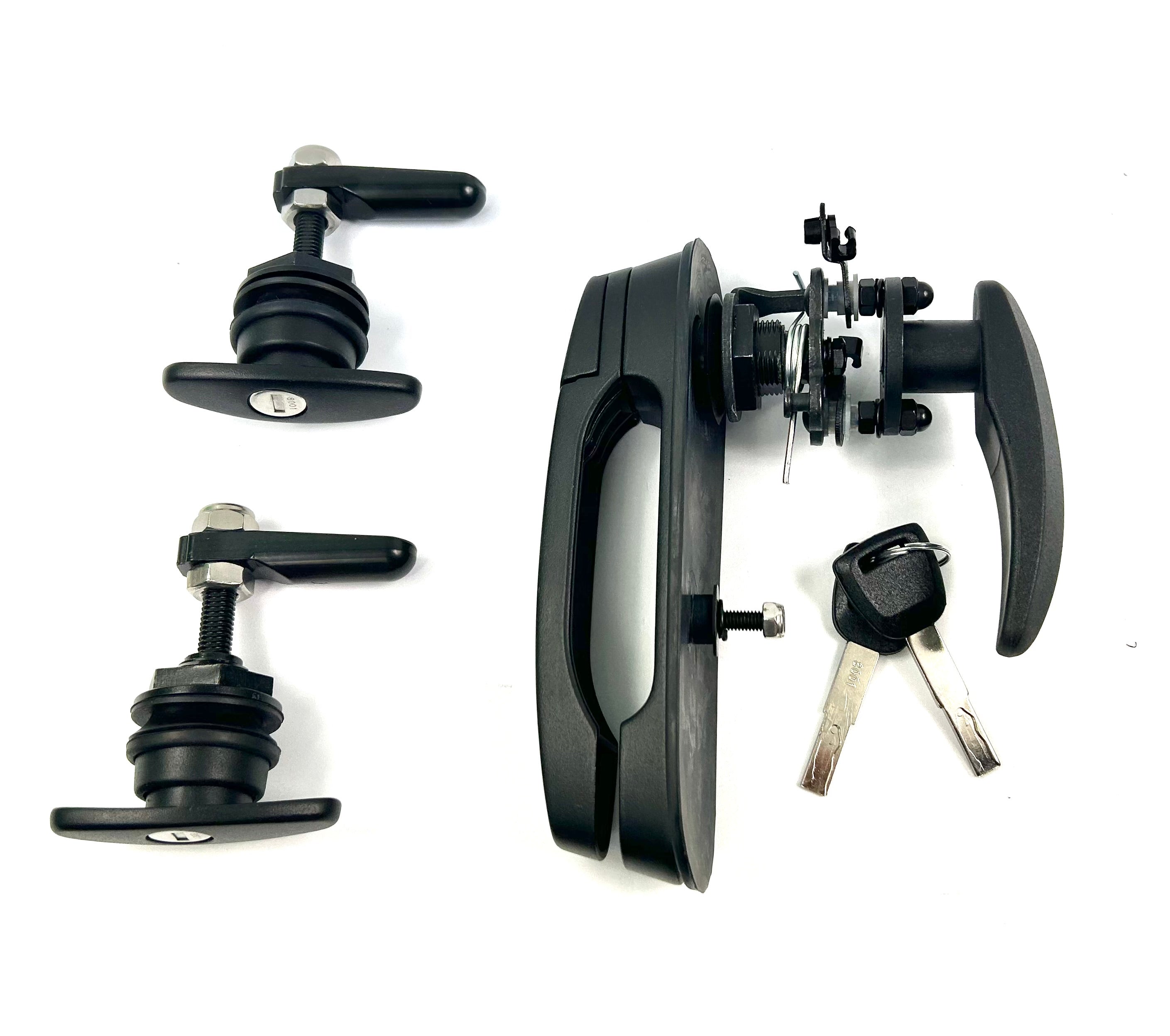 Canopy Rear Window T Handle & 2 Side Window Locks 28-32mm Hole Size All Same key