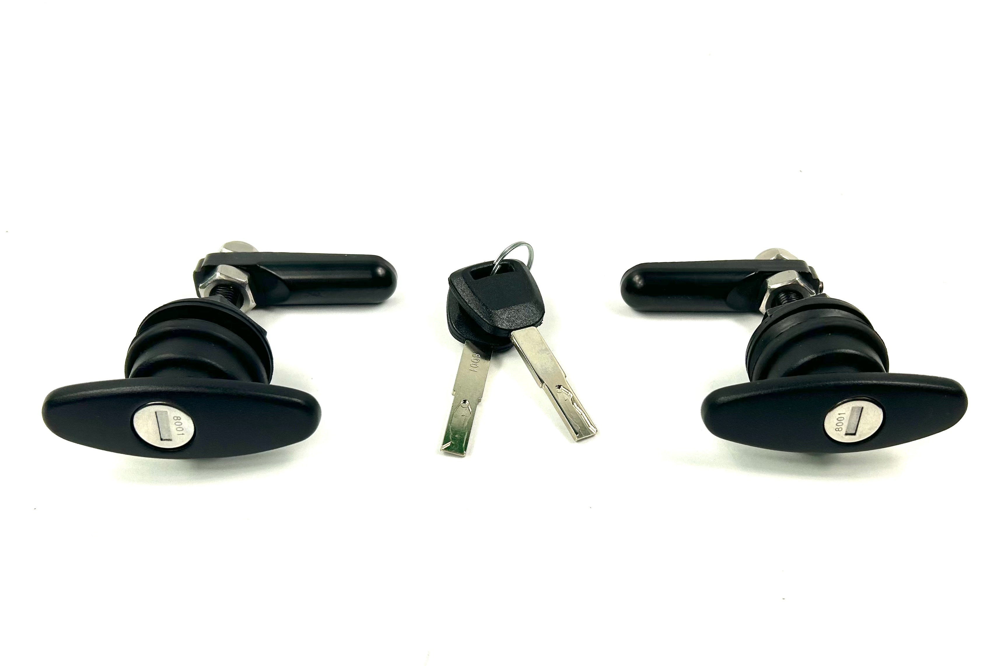 Central Locking Canopy Rear Window T Handle & 2 Side Window Locks 30-32mm Hole Size All Same key