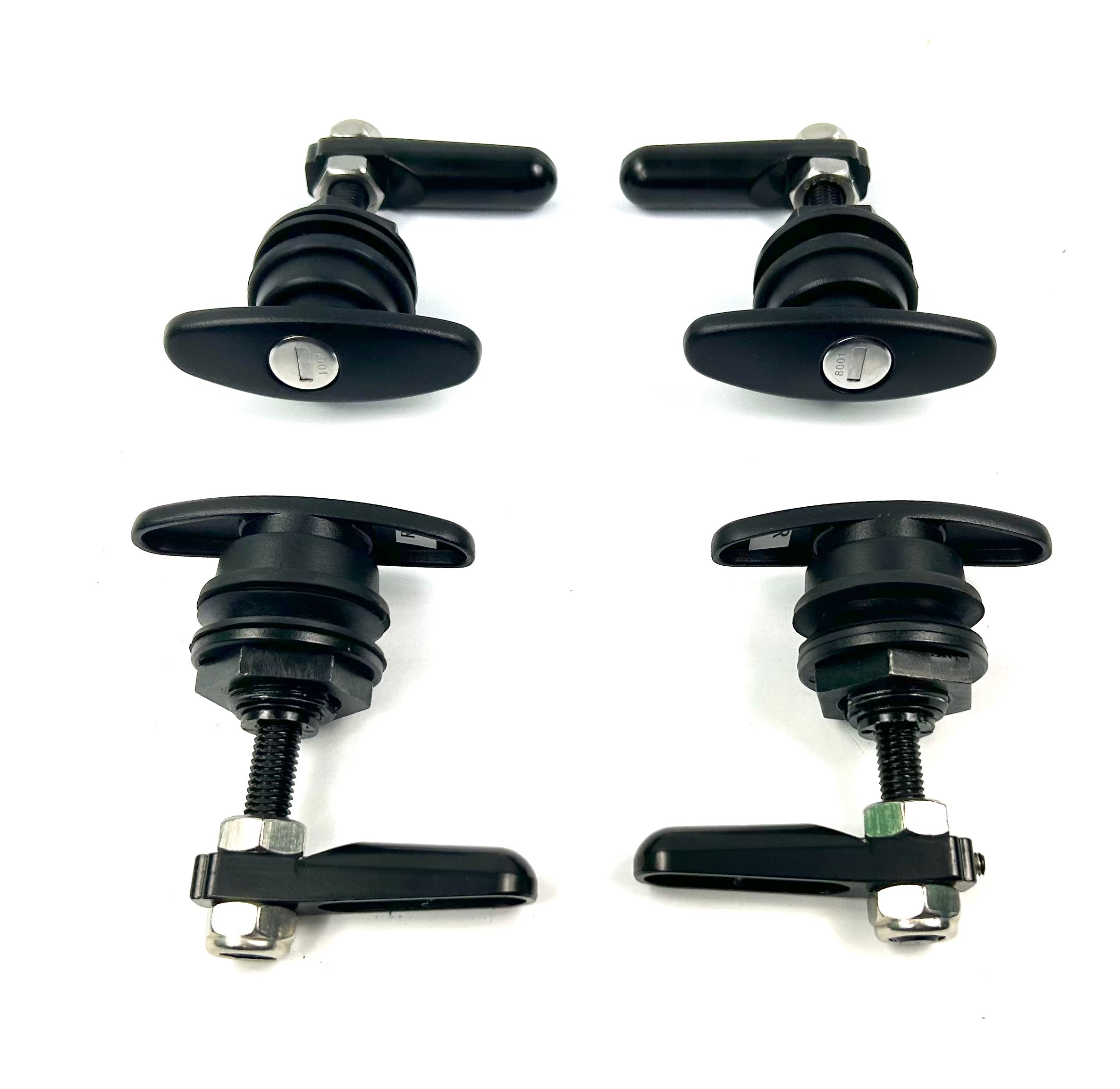 Central Locking Canopy Rear Window T Handle & 4 Side Window Locks 30-32mm Hole Size All Same key