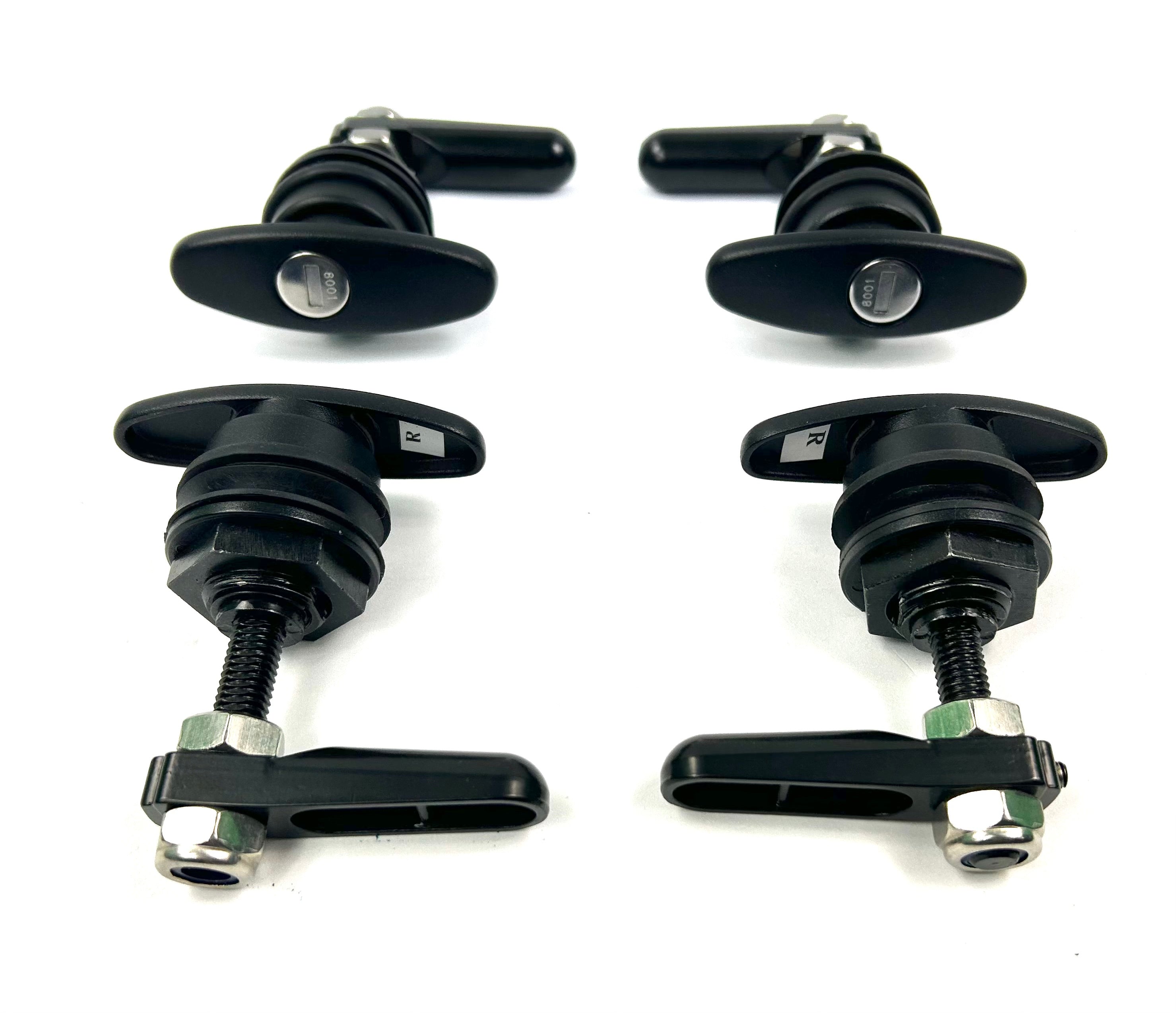 Central Locking Canopy Rear Window T Handle & 4 Side Window Locks 30-32mm Hole Size All Same key