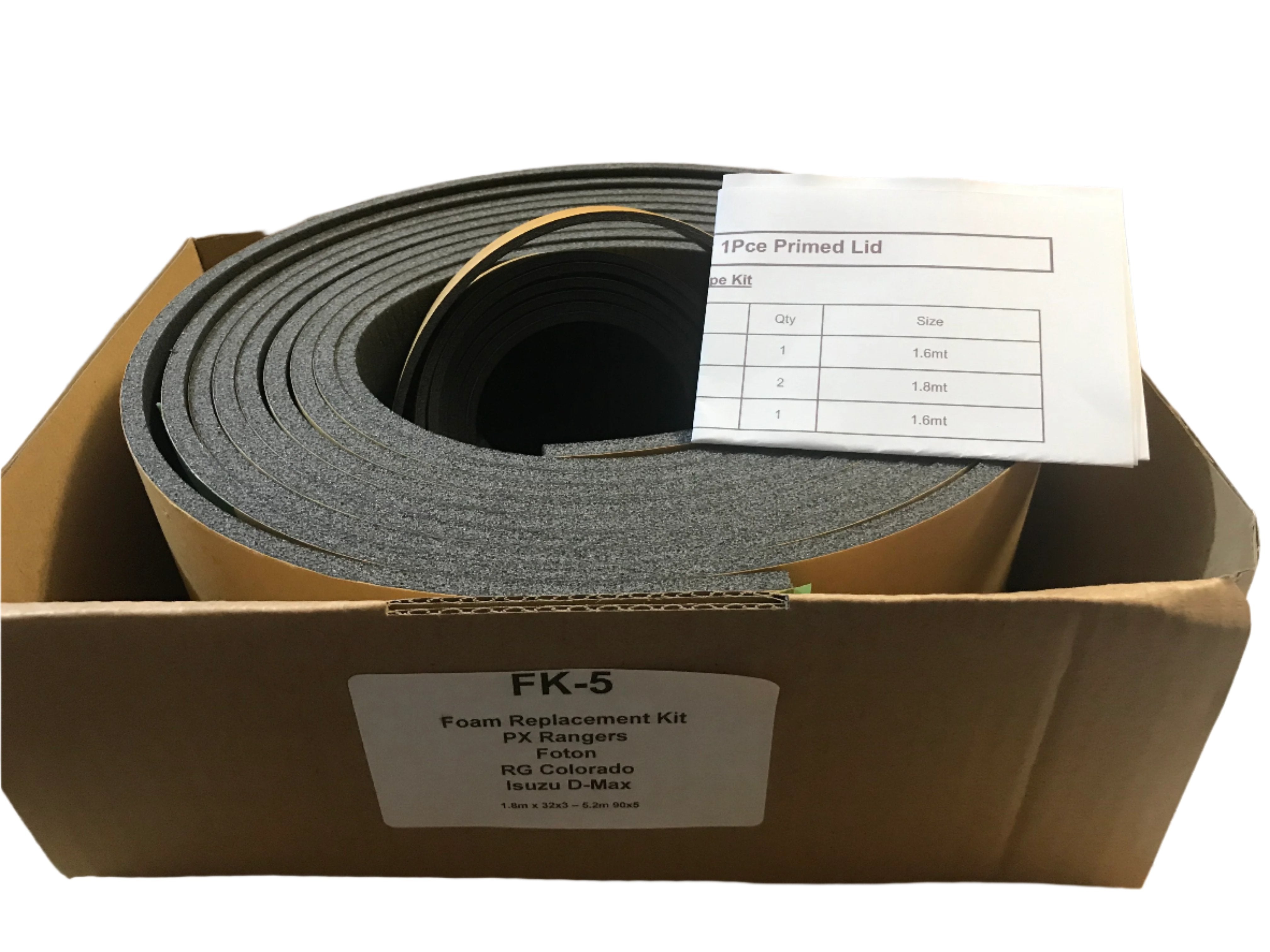 D-Max Isuzu 2012-2020 1P Ute Lid Foam Tape Replacement Sealing Kit For Fibreglass Lids with Carpet Underneath