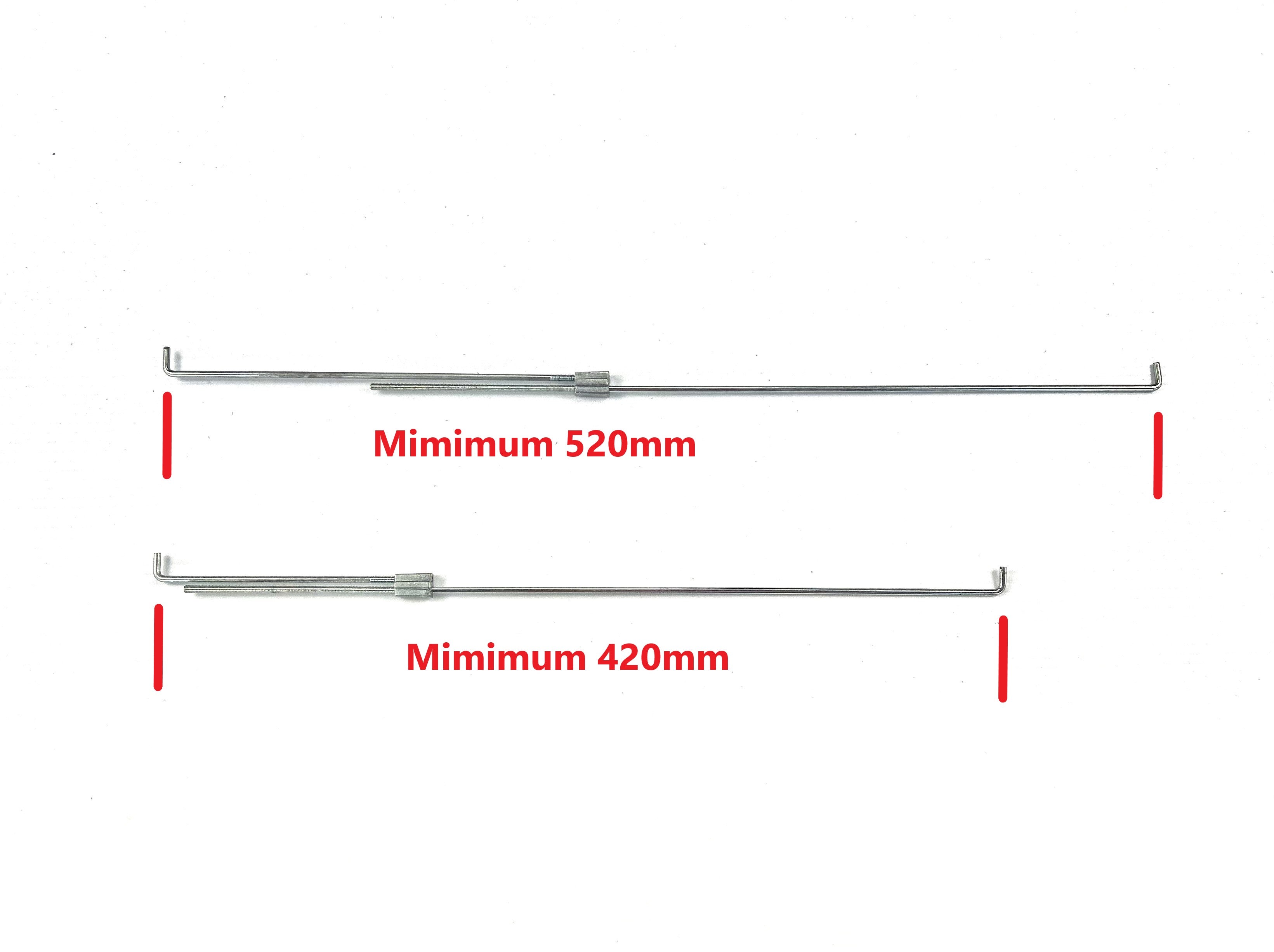 SHORT Threaded Wire Adjustable Connecting Rods for Canopy Window & Ute Lid R2L2S