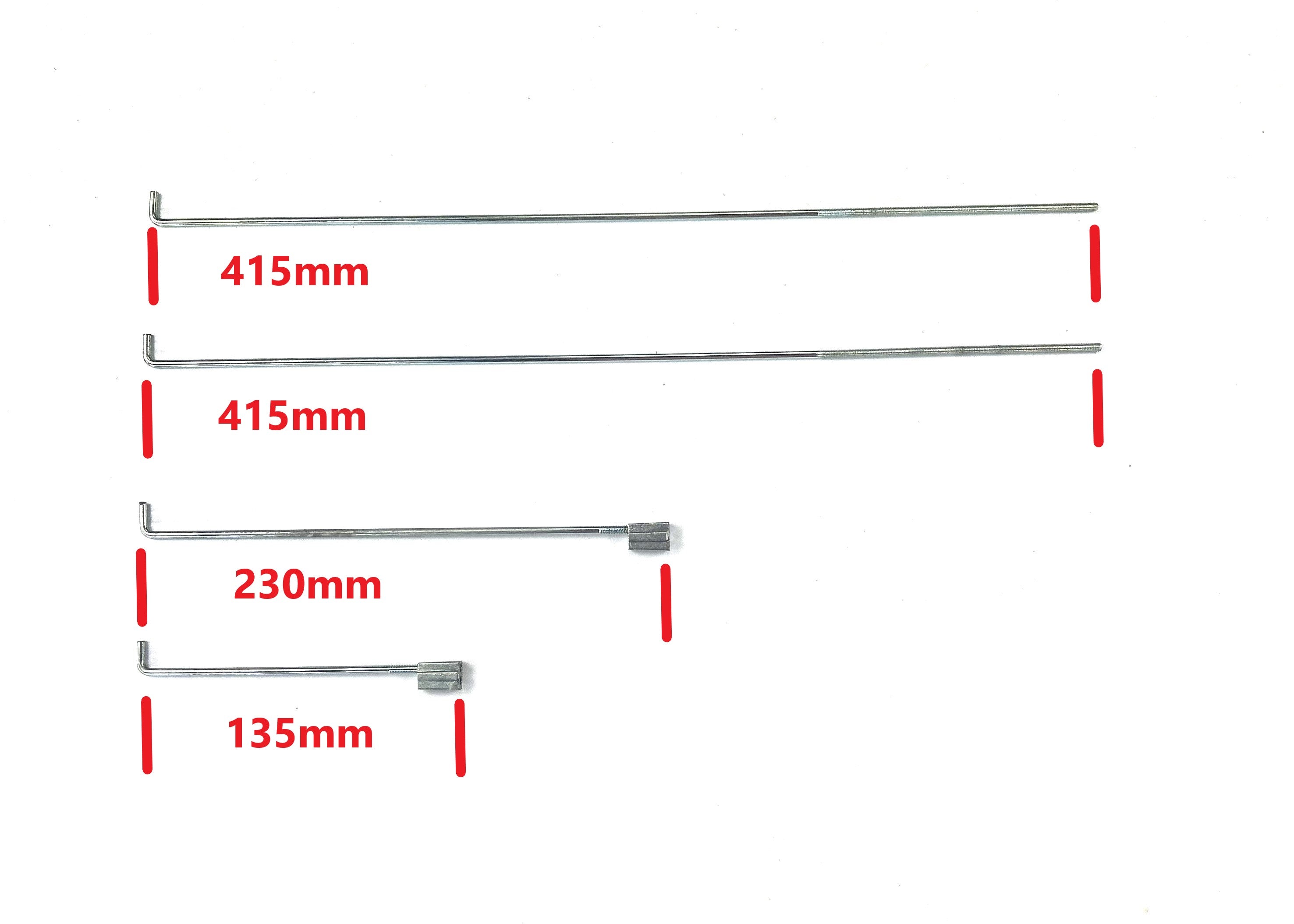 SHORT Threaded Wire Adjustable Connecting Rods for Canopy Window & Ute Lid R2L2S