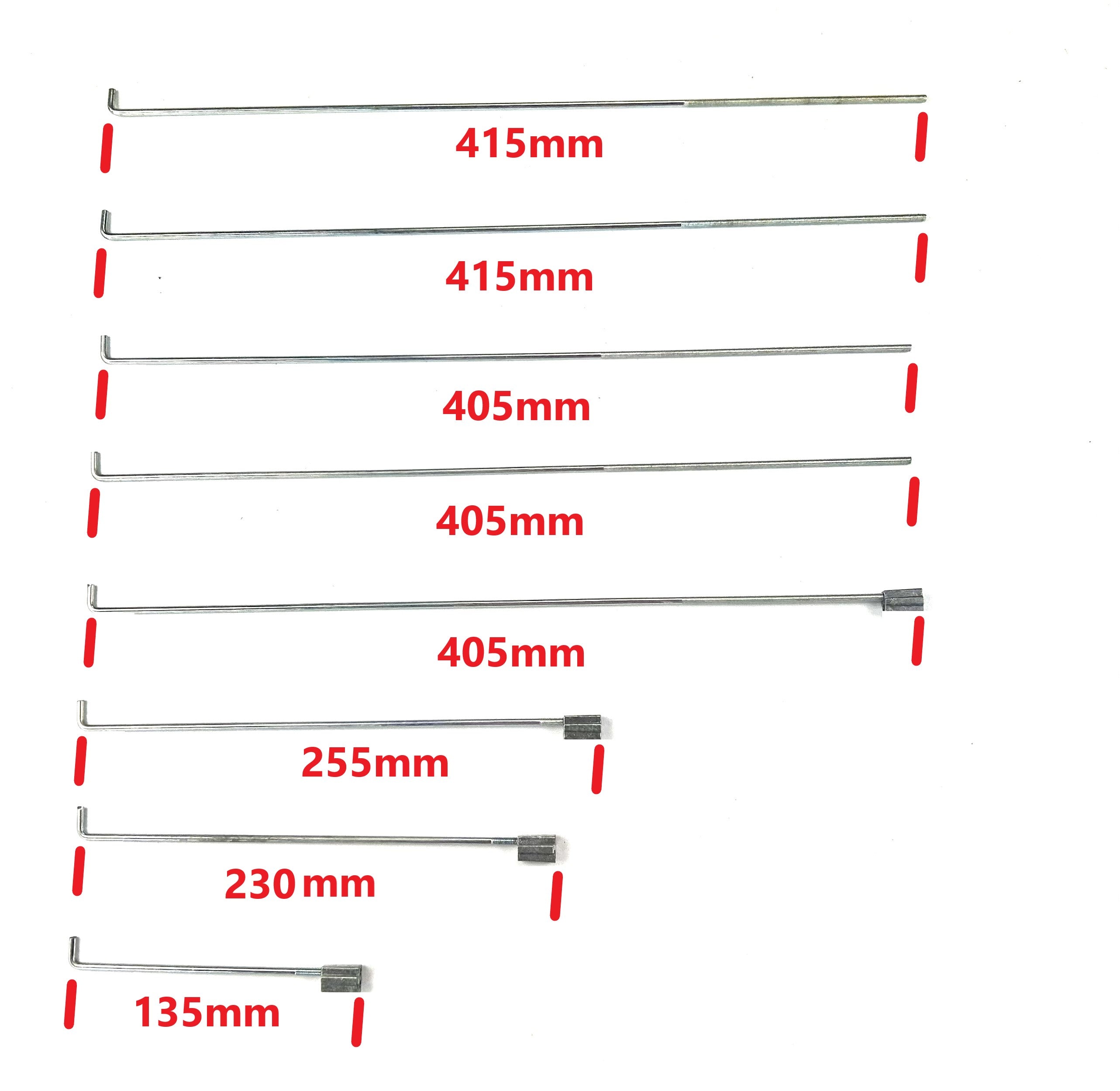 Large Kit of Threaded Wire Adjustable Connecting Rods for Canopy Window & Ute Lids Large Kit R5L3S
