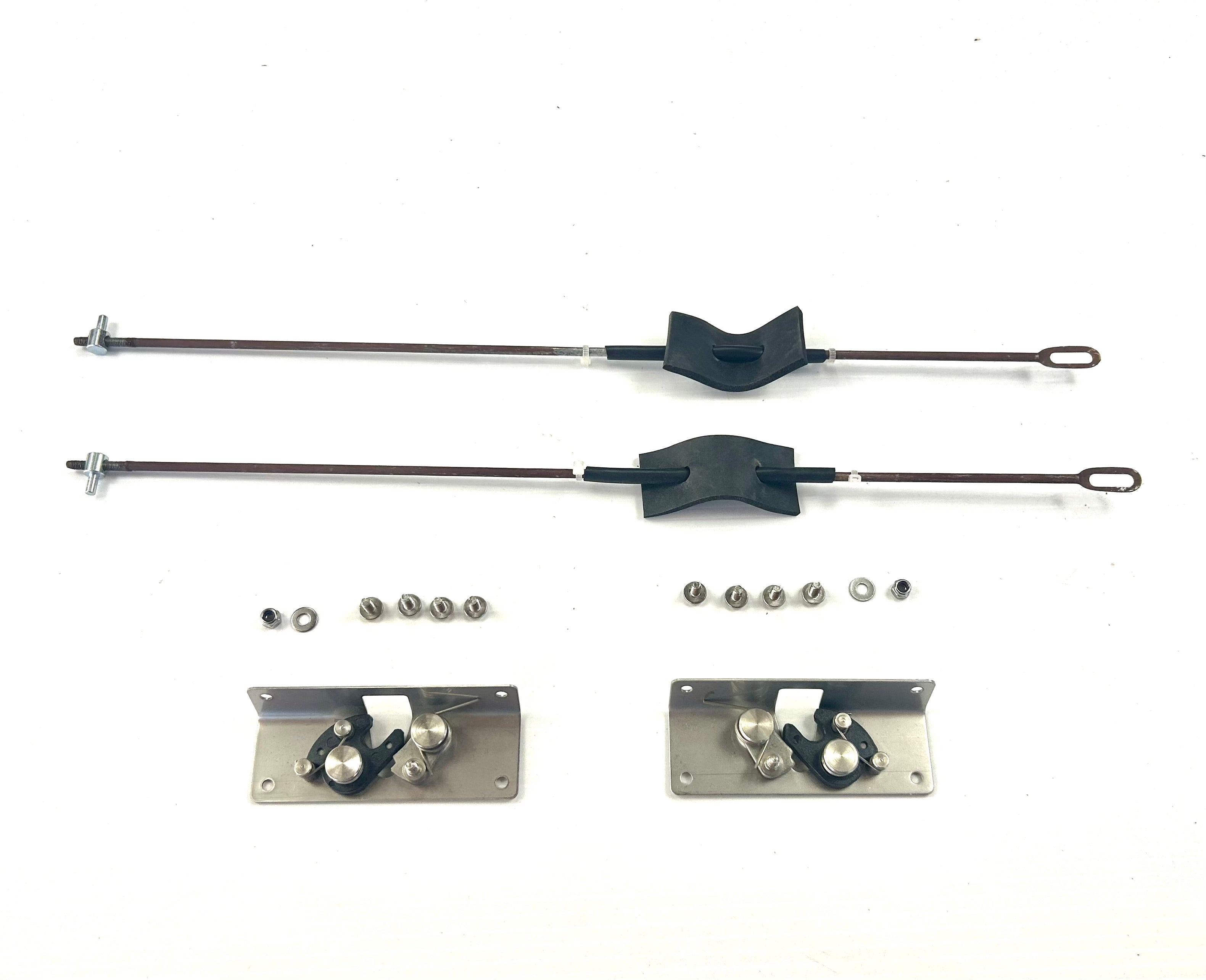 ALPHA CME Canopy Side Door Wing Lock Hook Plate Catches + Rod Arms HardTop Truck