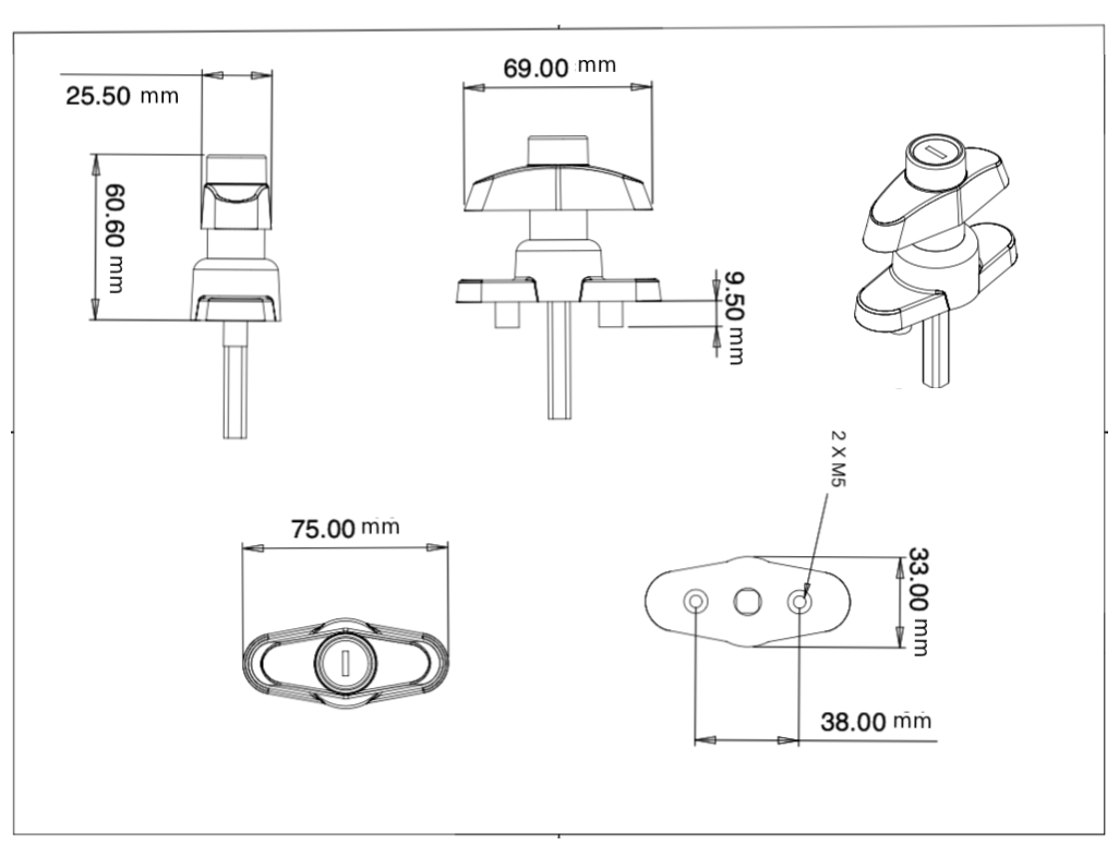 EGR Fleet Canopy 6 x Framed Rear or Side Window T-Handle Locks