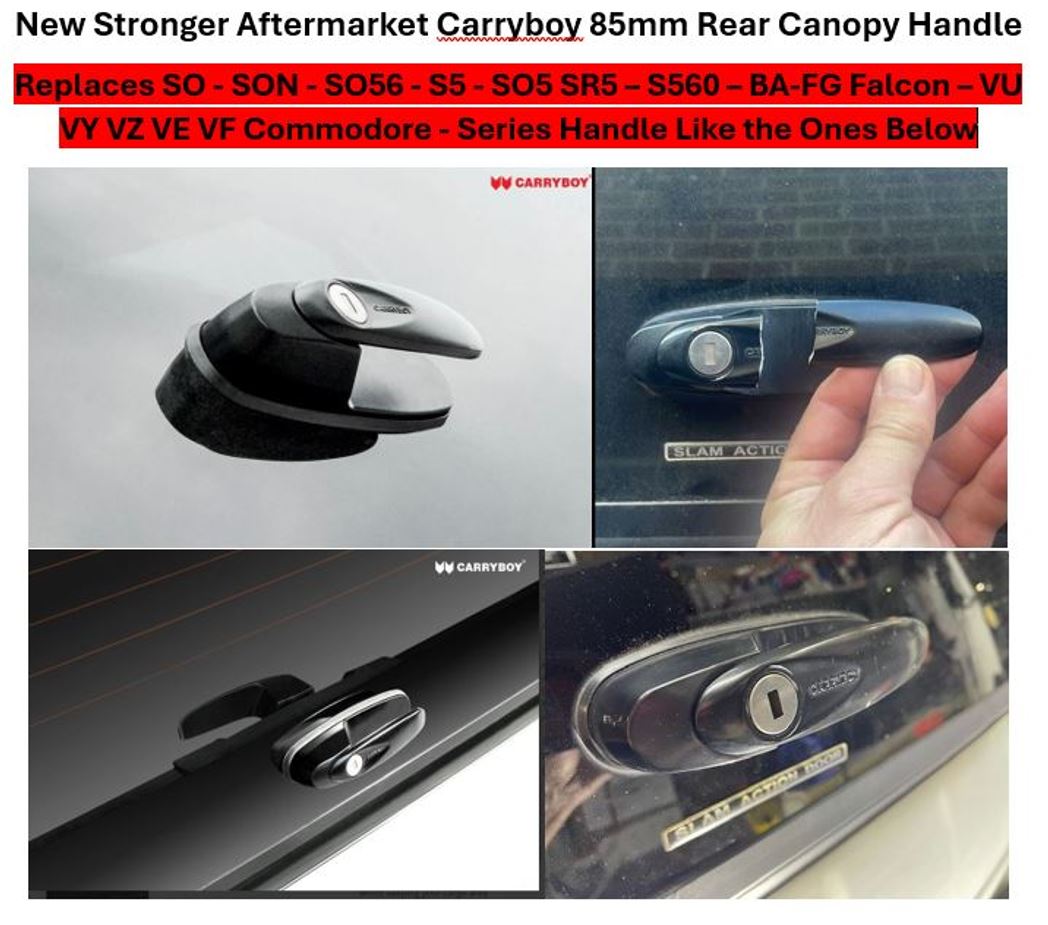 Carryboy Aftermarket Canopy Central Locking Rear Window Locking Handle 85mm Hole Centres Ute