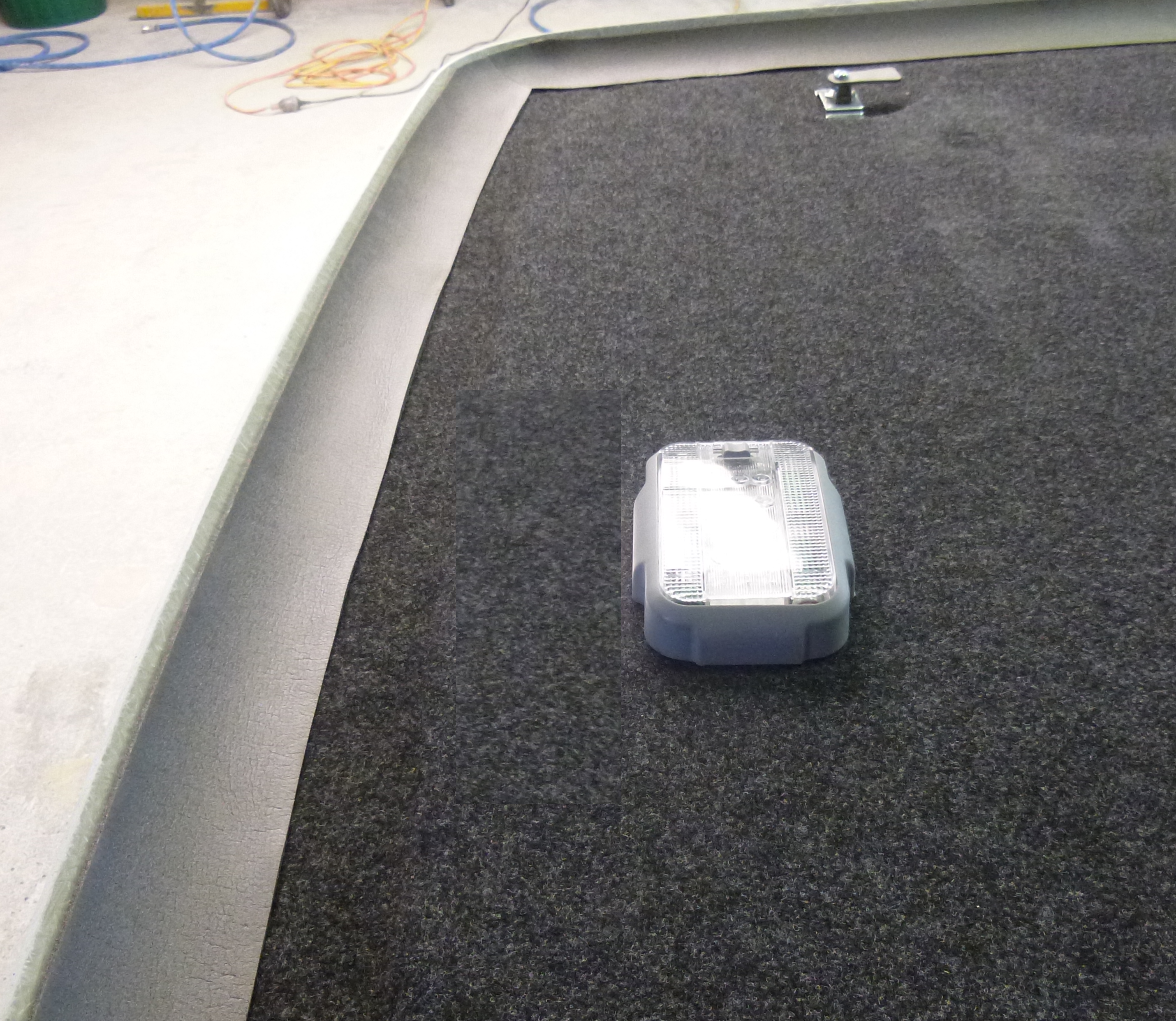 LED Battery Interior Light Ute Lid Hard Top Tonneau Cover for Fibreglass Lids with Carpet Underneath