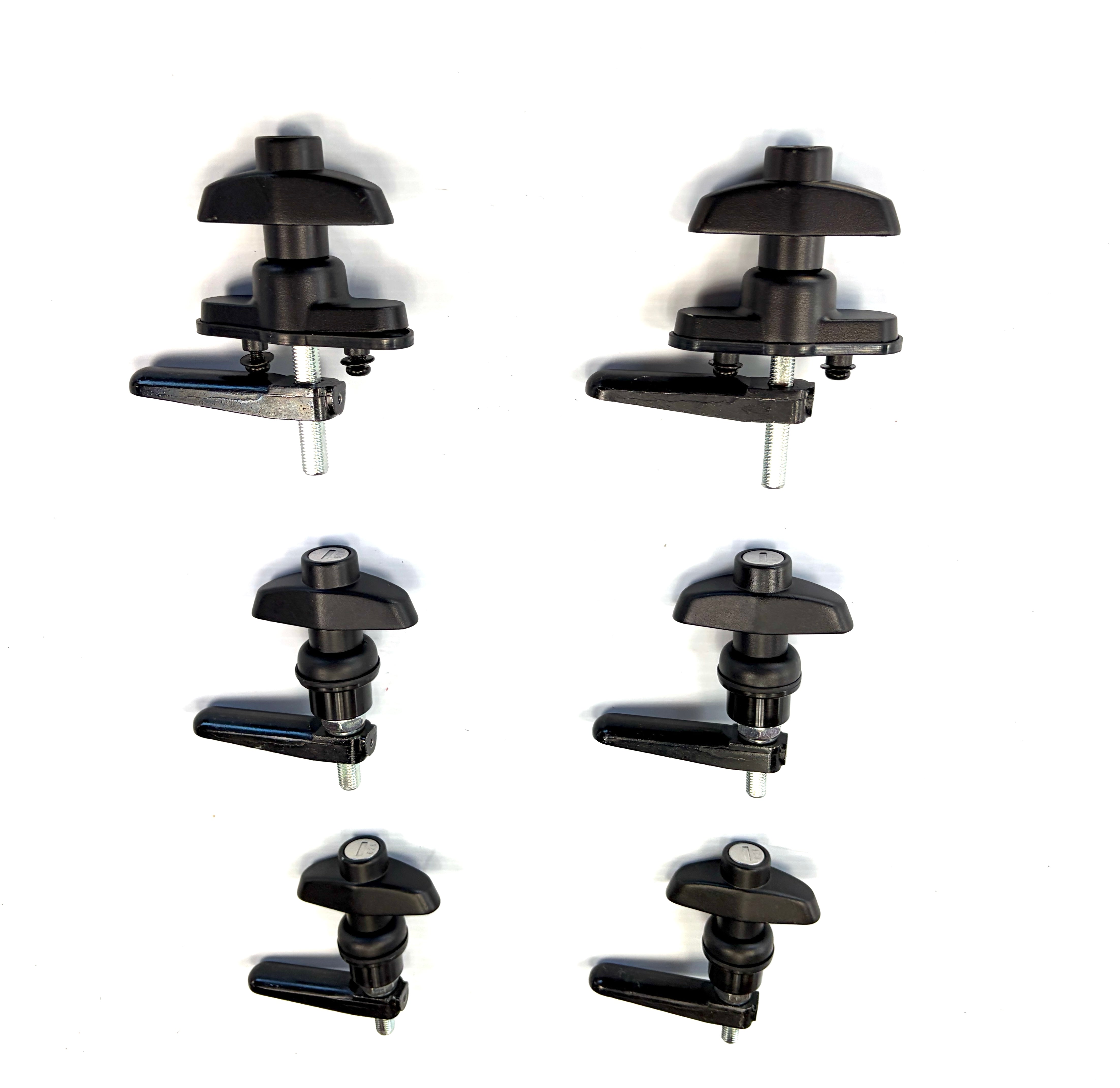 Canopy 2 x Framed Rear + 4 x Side Glass Window T-Handle Locks All Same key