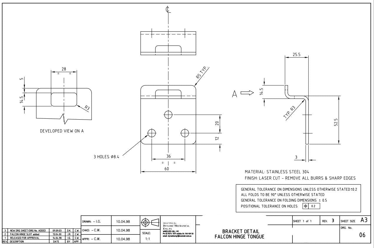 XD XE XH Ford Falcon Ute Lid Hinge Slots FEMALE for Carpeted Fibreglass Lids SET-A Hinges & Screws