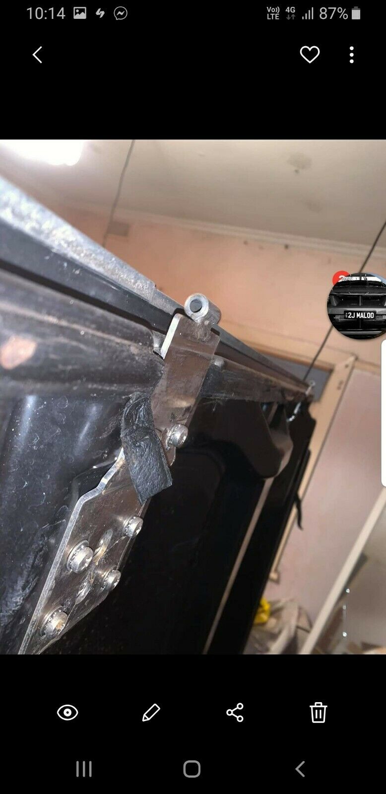 VU VY VZ Commodore fits EGR Ute Lid Male Hinges for Fitment onto Lid - EGR Lids with Shiny Black Plastic Underneath