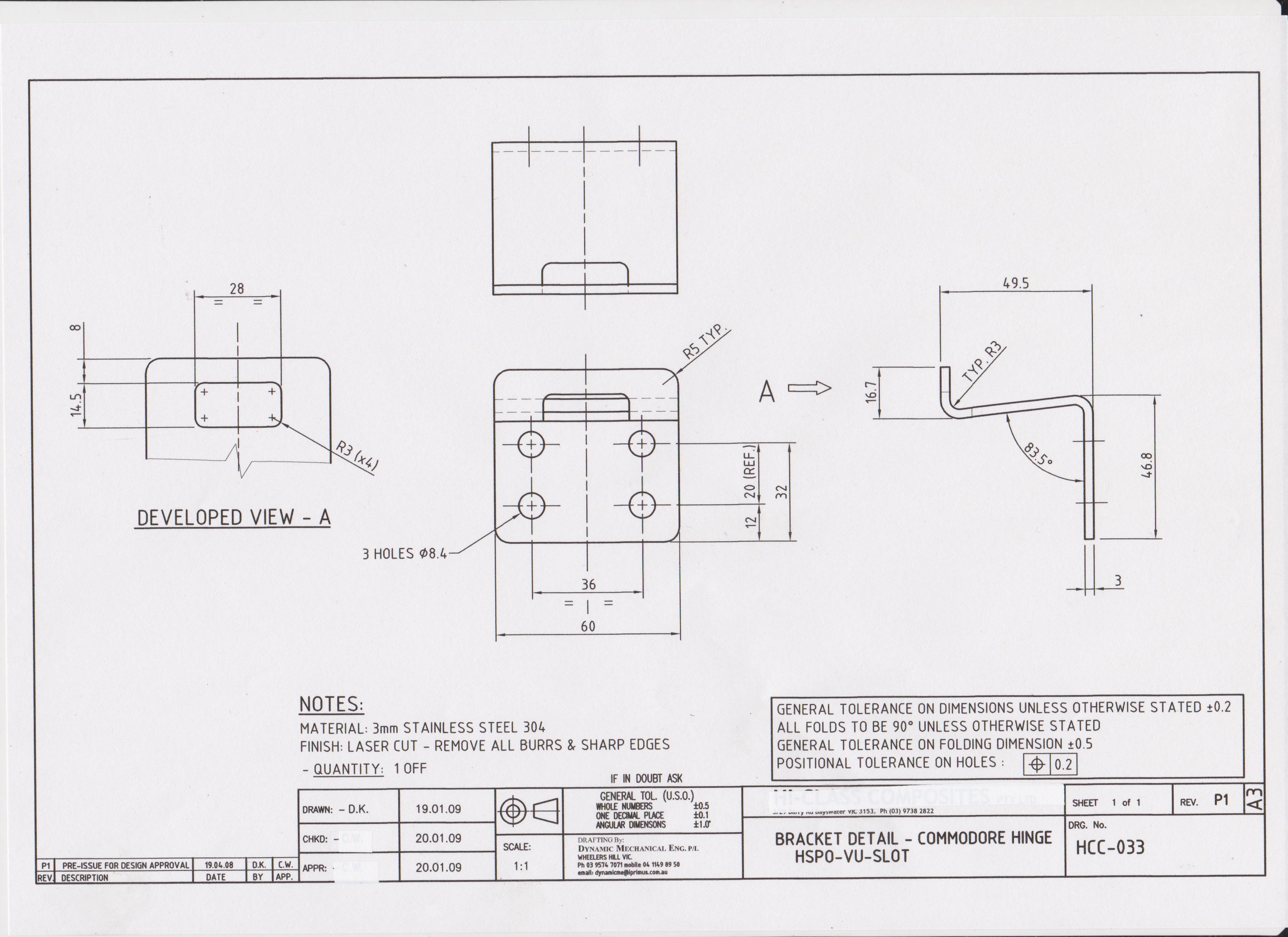VU VY VZ Commodore Ute Lid Female 4 Hole Hinge Slots for Carpeted Fibreglass Lids SET-A Hinges & Screws