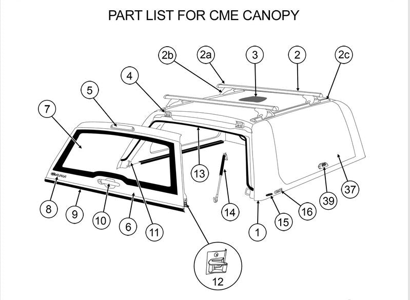 ALPHA CME Canopy Lock Set Rear Handle + 2 Side Lift Up Door Window Locks HardTop