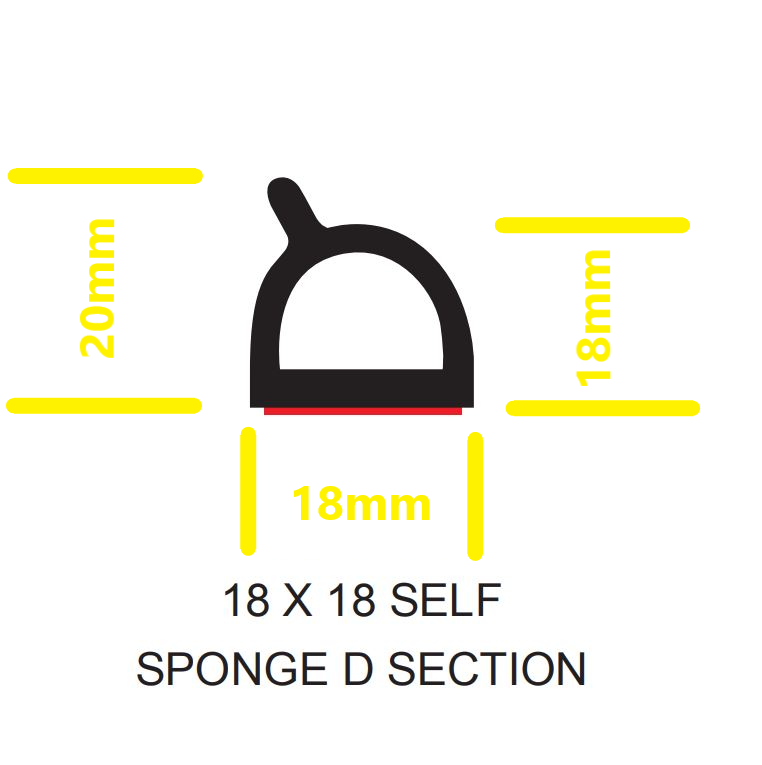 Cleanseal LARGE Front Foam Rubber Ute Lid Seal Between Hinges for Sealing Front EGR Lids with Shiny Black Plastic Underneath