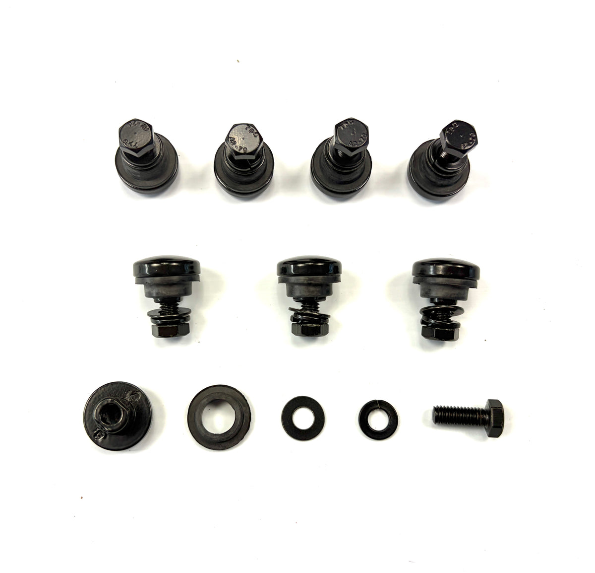 Aeroklas Canopy 16 x M4 + M5 Canopy Glass Window Black Round Head Mounting Bolts