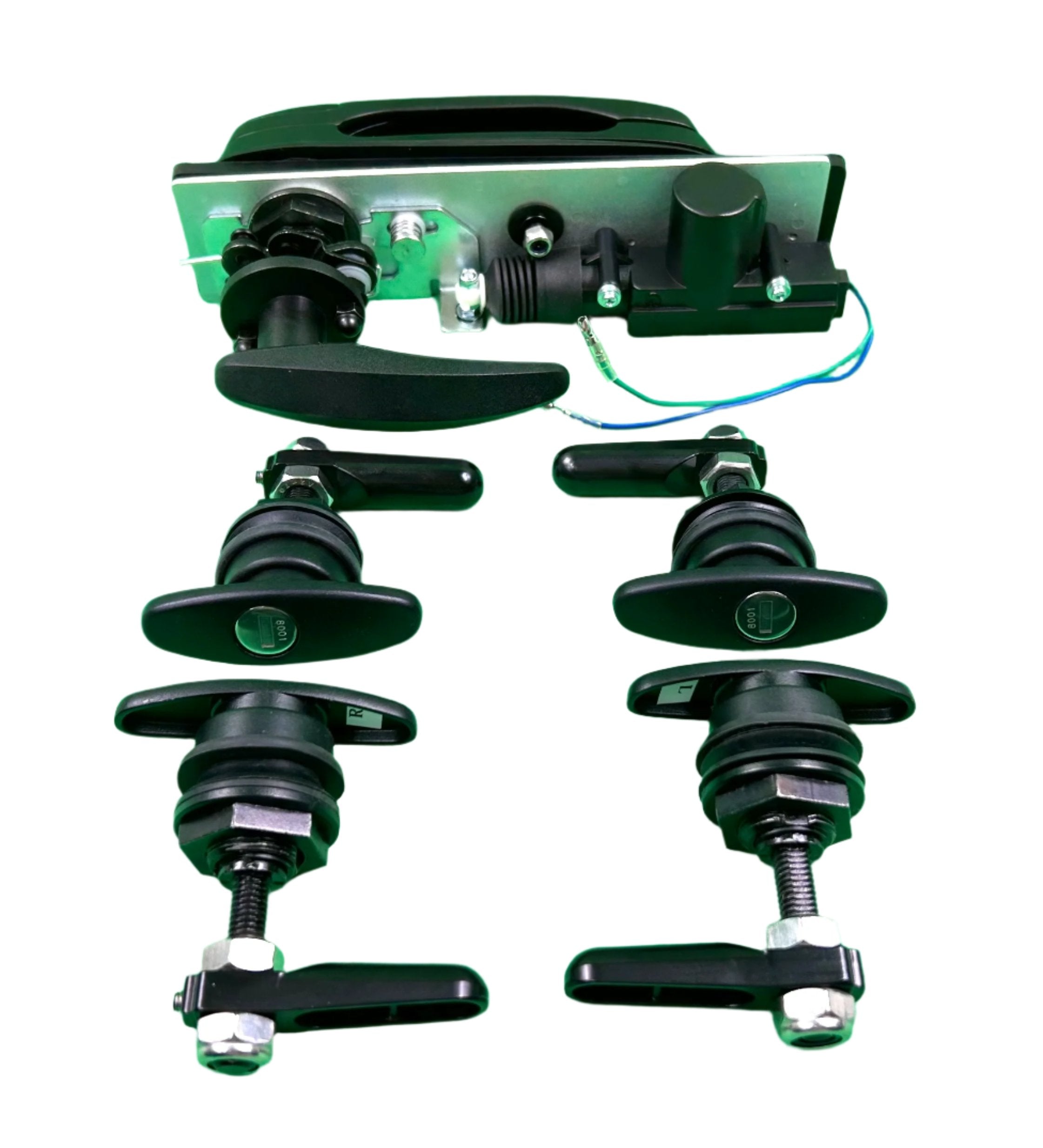 EGR Canopy Replacement Central Locking Rear Window T Handle & 4 Side Window Locks 28-32mm Hole Size All Same key