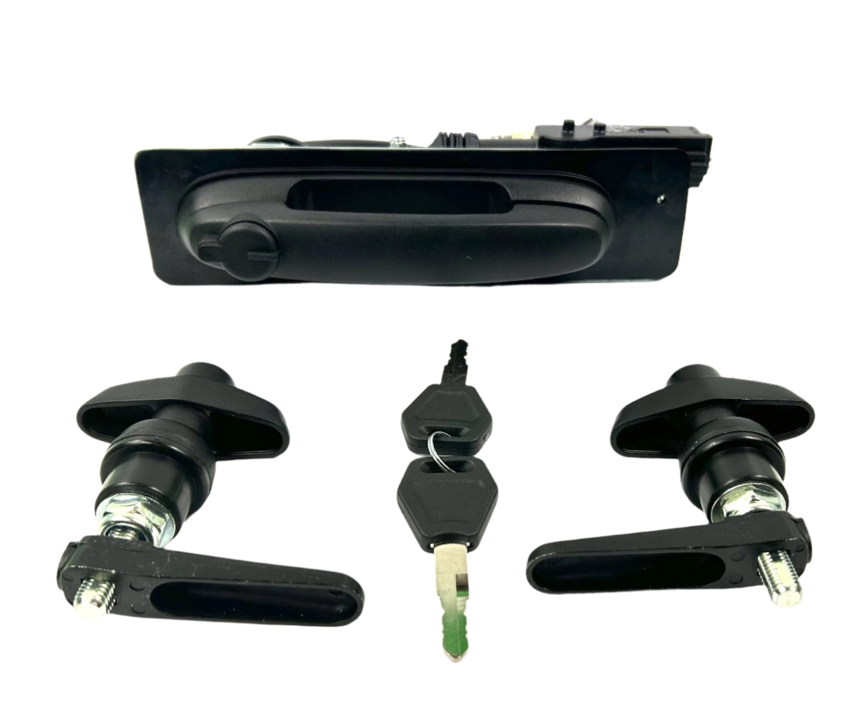 Aeroklas Central Locking Canopy Rear Window T Handle & 2 Side Window Long Shaft Locks 22mm Hole Size All Same key