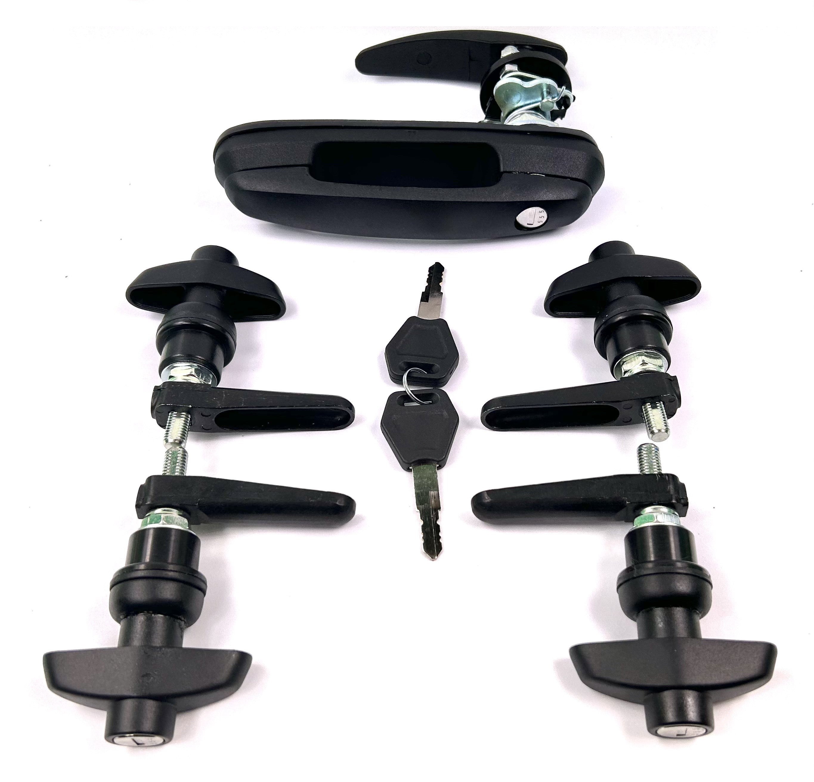 Aeroklas Canopy Rear Window T Handle & 4 Side Window Long Shaft Locks 22mm Hole Size All Same key