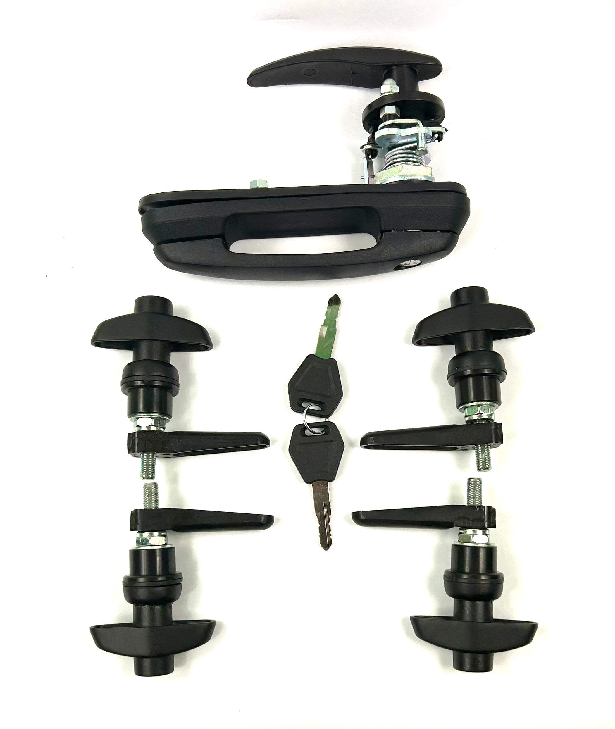 Flexiglass FlexiCombo FlexiTrade Canopy Rear Window T Handle & 4 Side Window Long Shaft Locks 22mm Hole Size All Same key