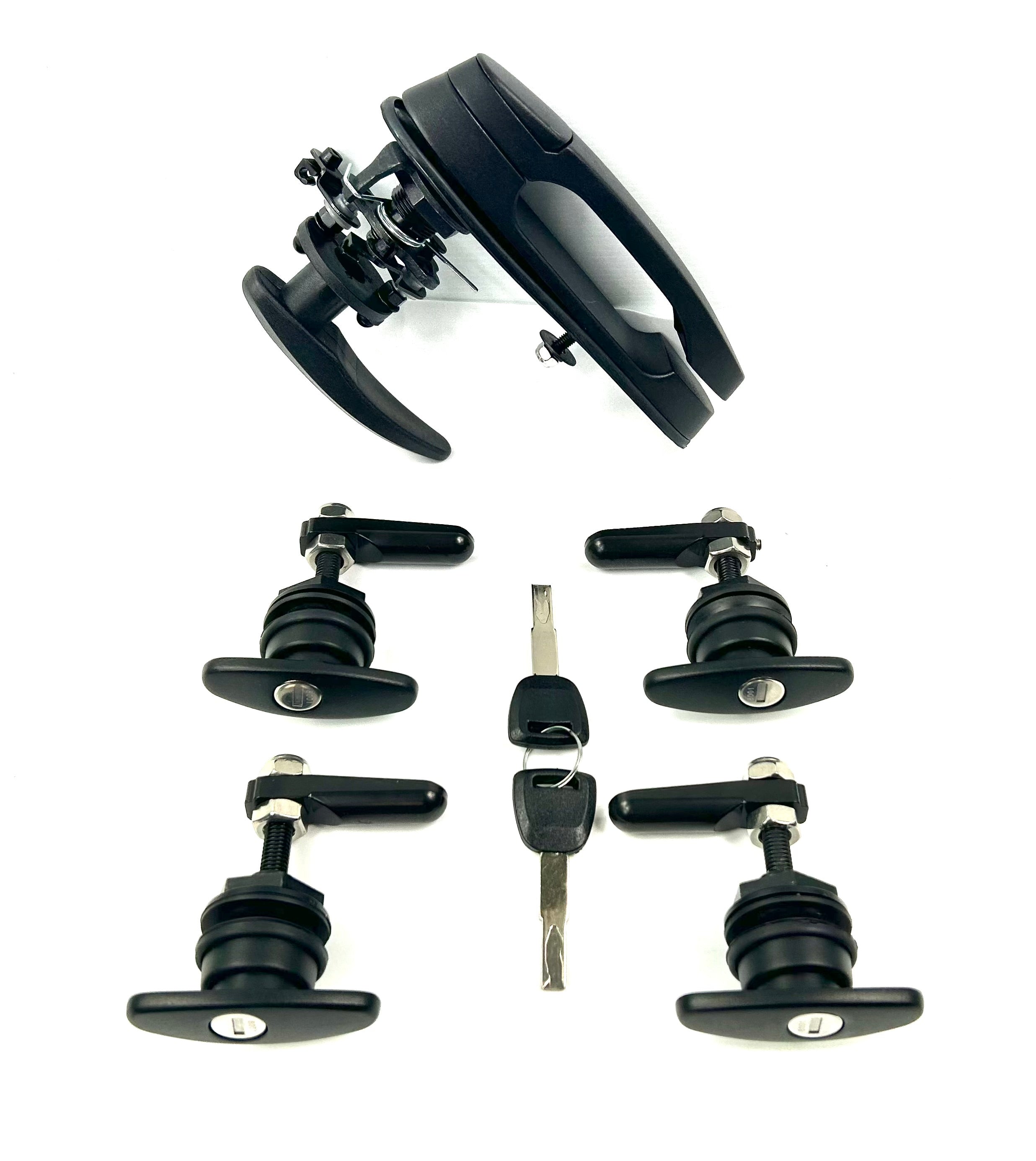 Flexiglass EDGE Canopy Replacement Rear Window T Handle & 4 Side Window Locks 28-32mm Hole Size All Same key