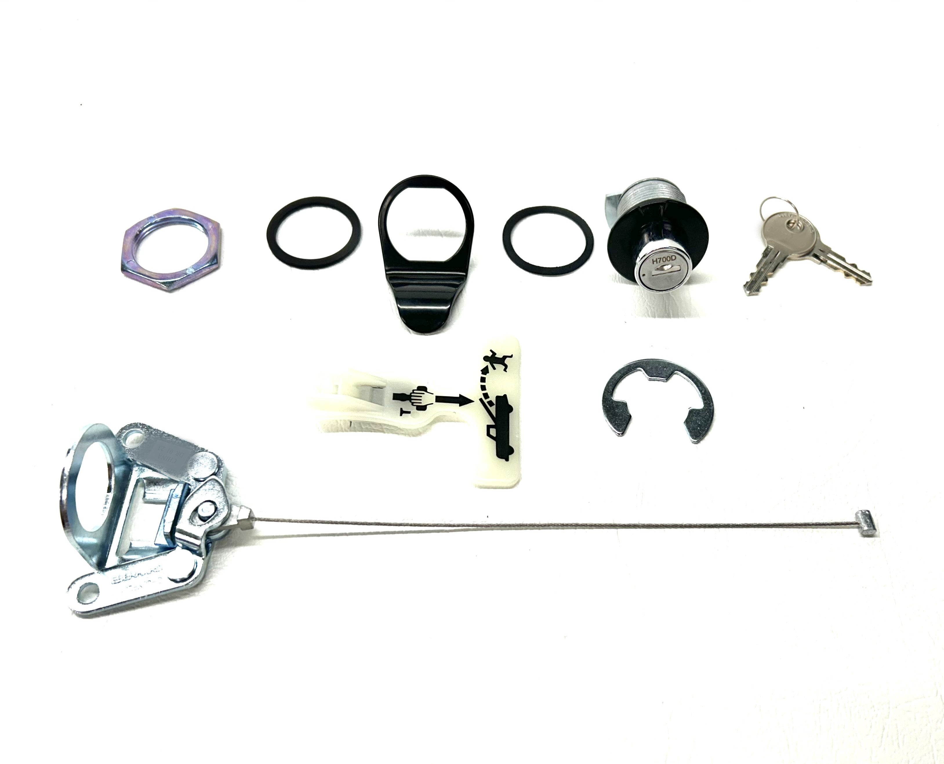 FG Ford Falcon Push Button Ute Lid Lock fits EGR Lids with Shiny Plastic Underneath SET-A Non Central Locking