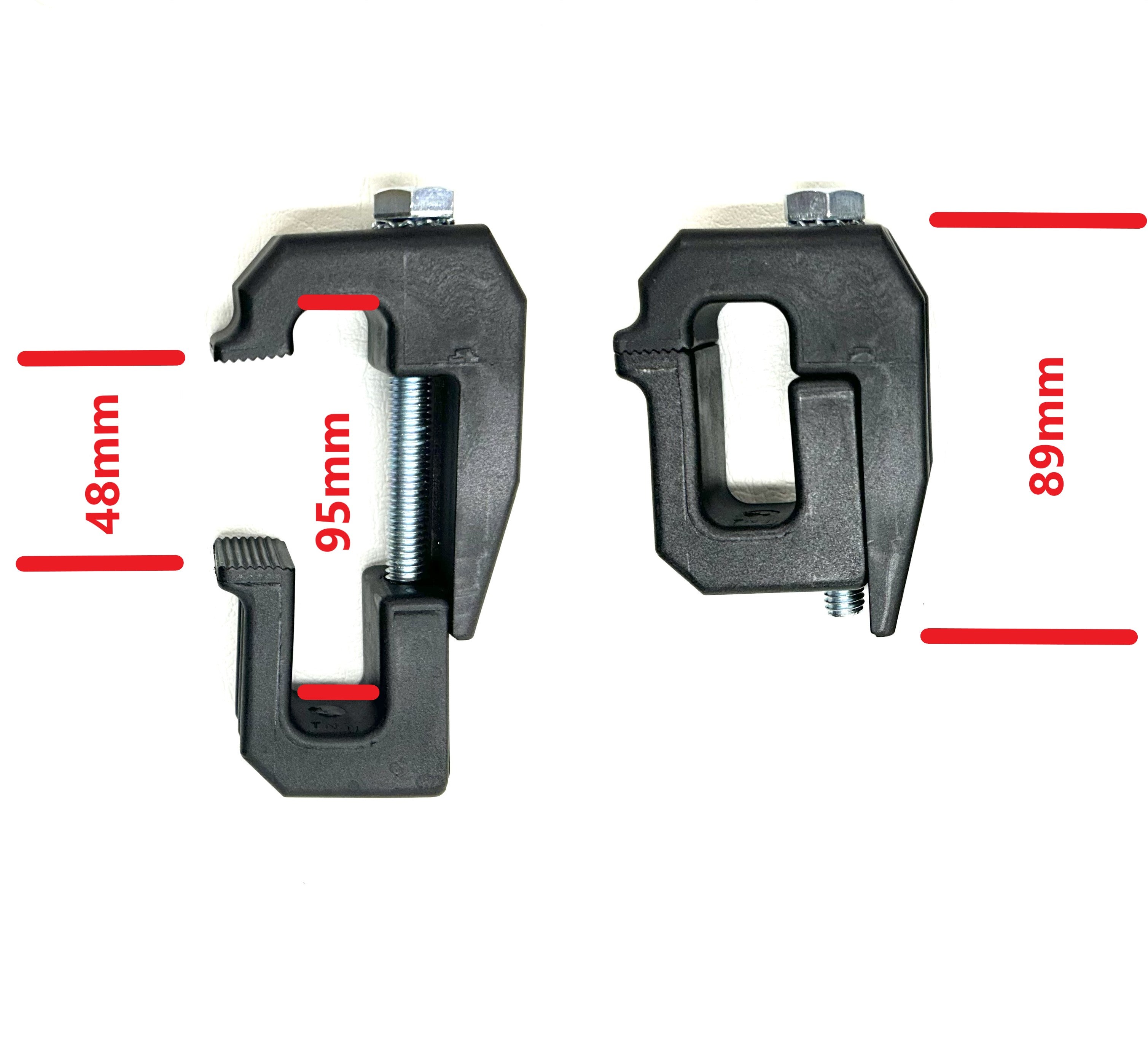 Clamps 2 x Canopy Ute Mounting Fitting Kit Removable Black Plastic G-Clamp Ute Tub