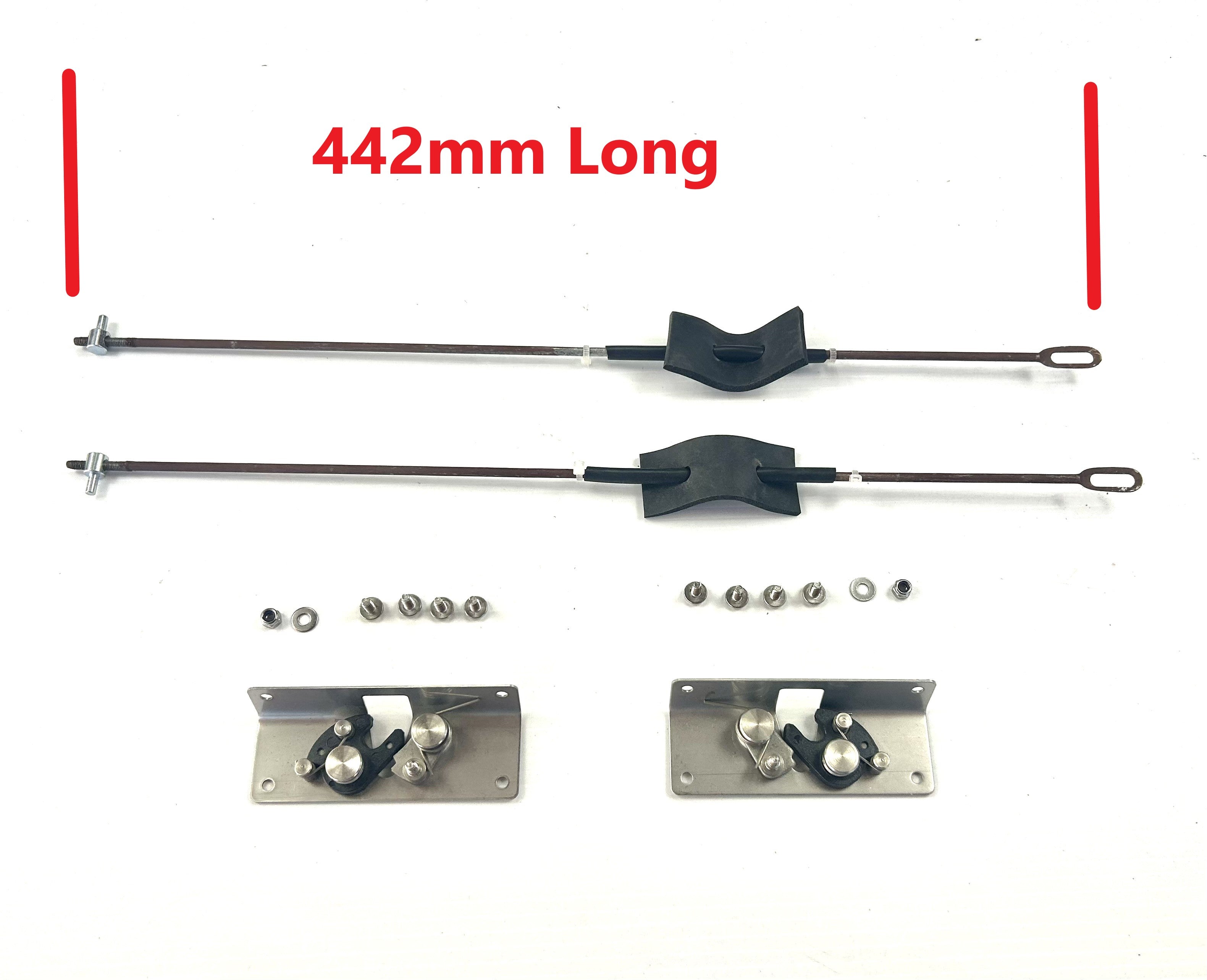 ALPHA CME Canopy Side Door Wing Lock Hook Plate Catches + Rod Arms HardTop Truck