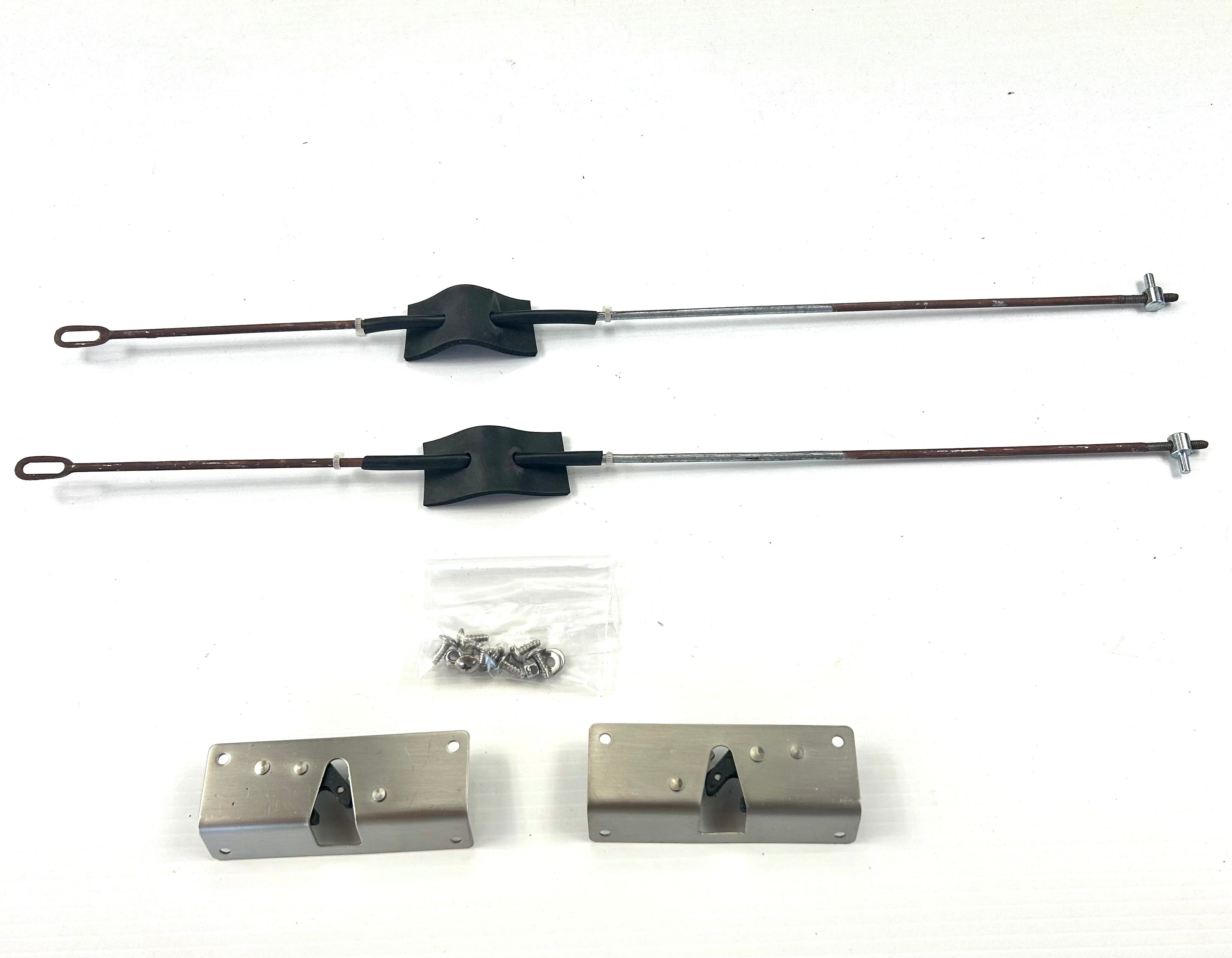 ALPHA CMX Canopy Side Door Wing Lock Hook Plate Catches + Rod Arms HardTop Truck