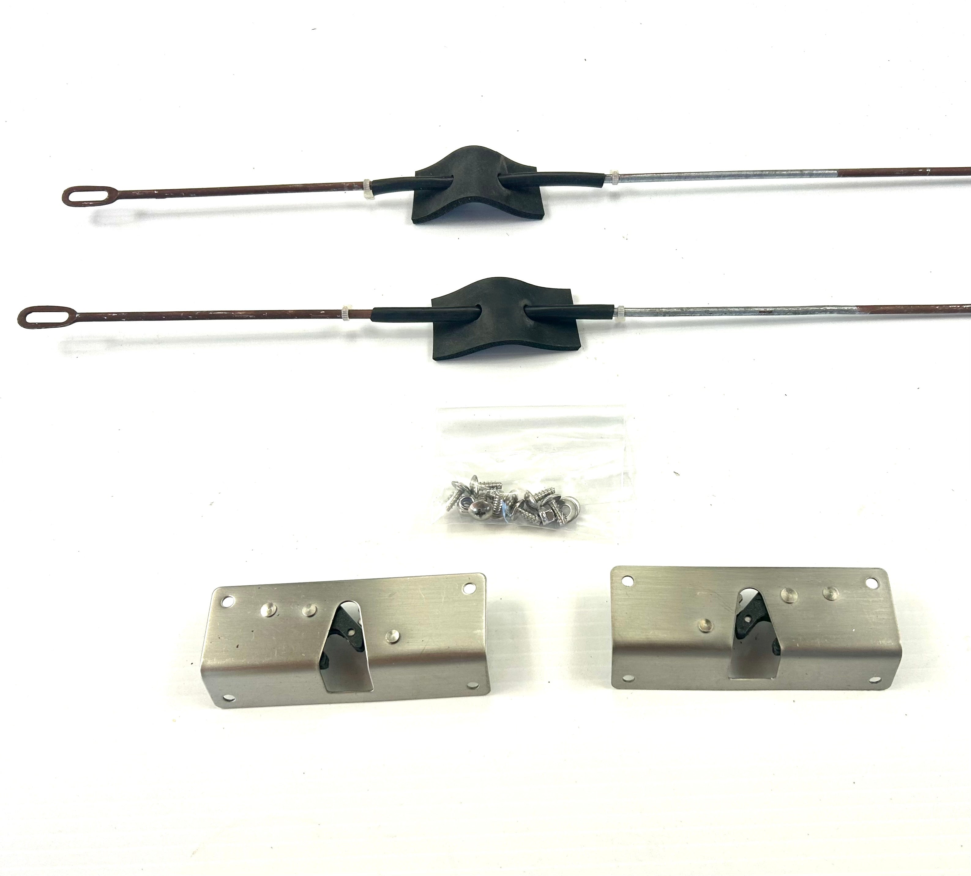 ALPHA CMX Canopy Side Door Wing Lock Hook Plate Catches + Rod Arms HardTop Truck